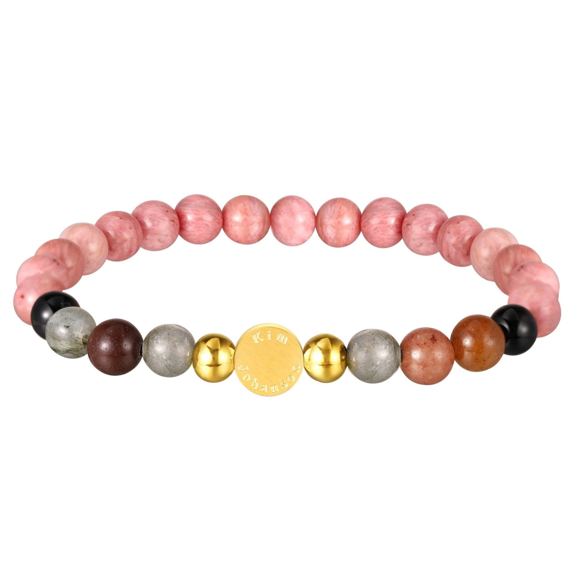 Kim Johanson Armband Flow (1-tlg), mit Natursteinen und Edelstahl