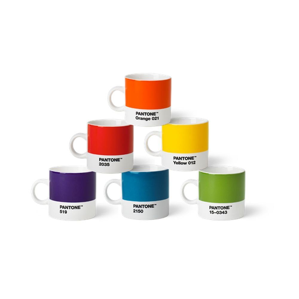 Pantone Universe Espressotasse Set Klassisch, Porzellan, 6-teilig klassische Farben | Kaffeeservice