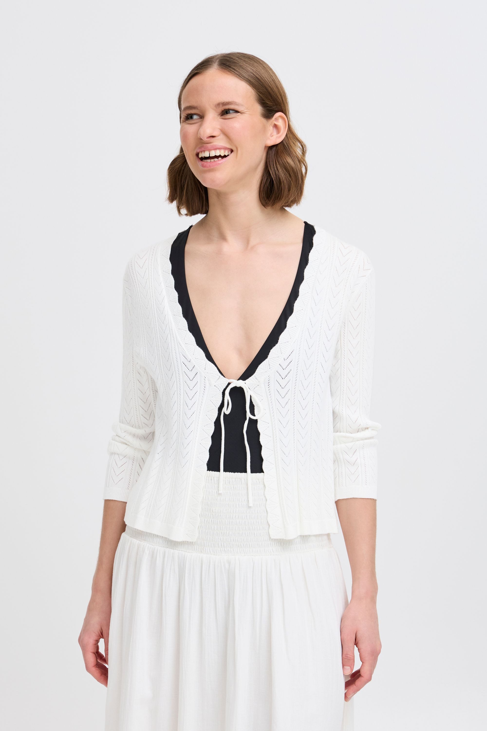 b.young Strickjacke BYOMANJA BOLERO Süßes Shirt mit Schleife