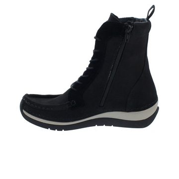 WOLKY OCEAN Timber Nubuck, Black, Schnürung, und Reißverschluss 0490010-000 Schnürstiefelette