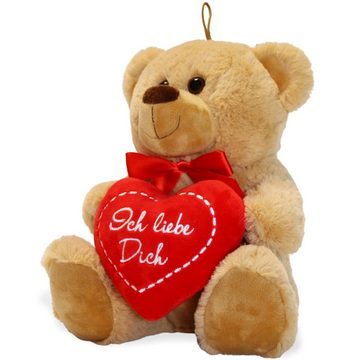 matches21 HOME & HOBBY Plüschfigur Teddybär mit Herz Ich liebe Dich braun 25 cm (1-St)