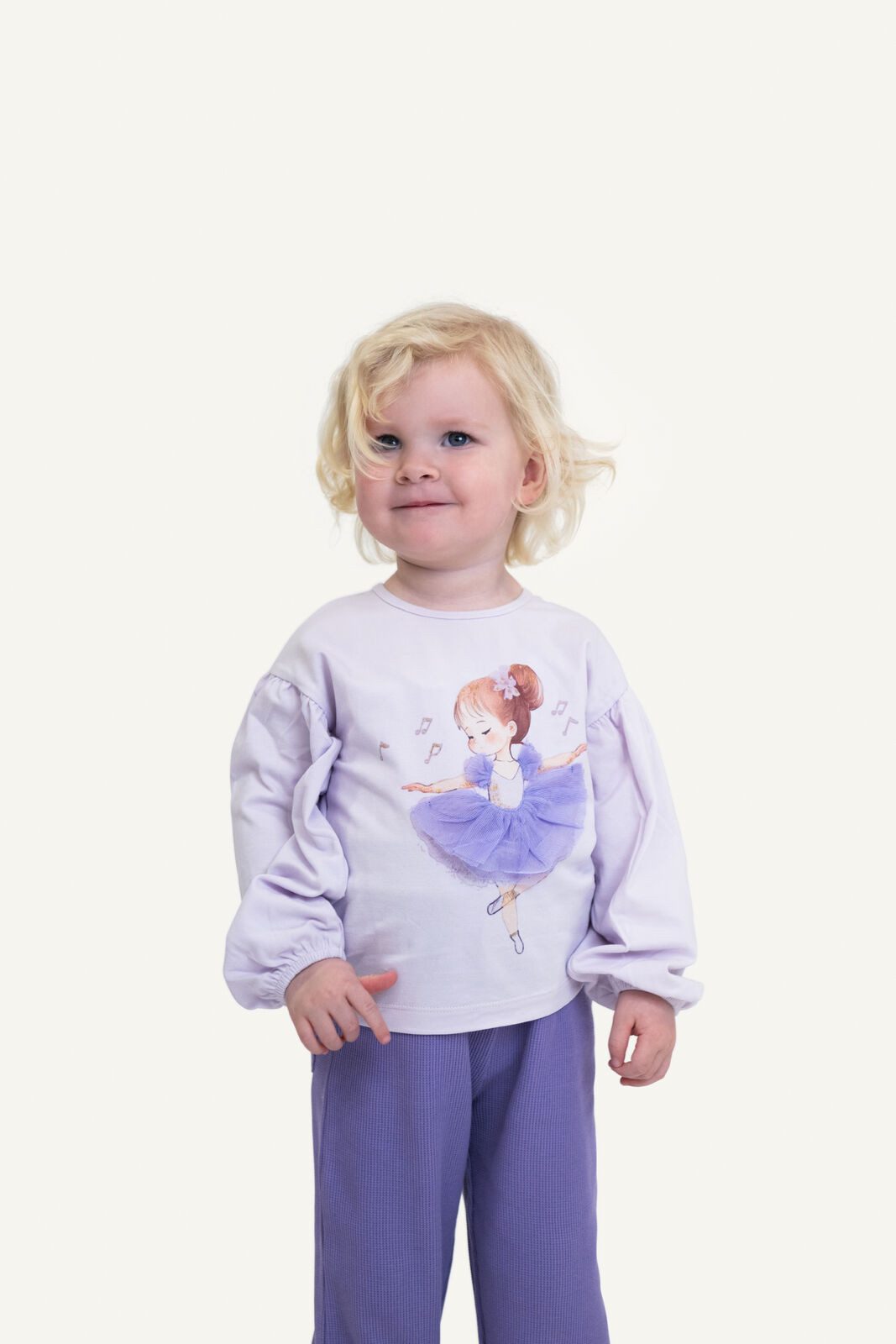 Hust & Claire Langarmshirt Alma (1-tlg) mit Ballerina-Illustration in zarten Pastelltönen