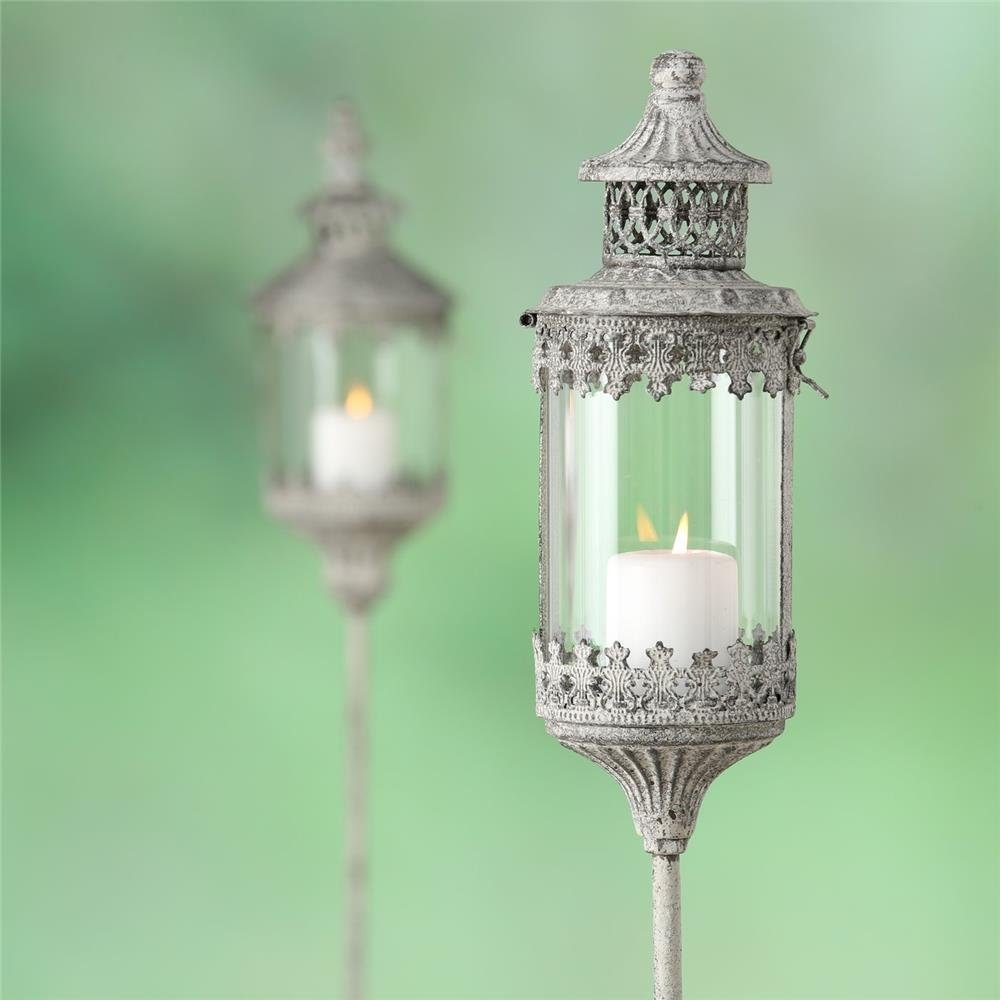 BOLTZE Kerzenlaterne Gartenstab-Laterne Saba, 1 Stück zufällige Variante,  mit Erdspieß Landhaus Design