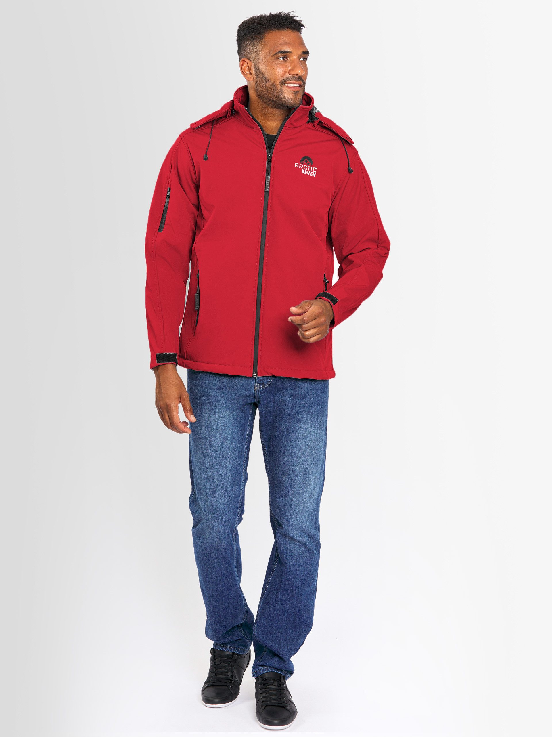 Arctic Seven Softshelljacke ASAdventuraa sportliche Outdoorjacke mit abnehmbarer Kapuze