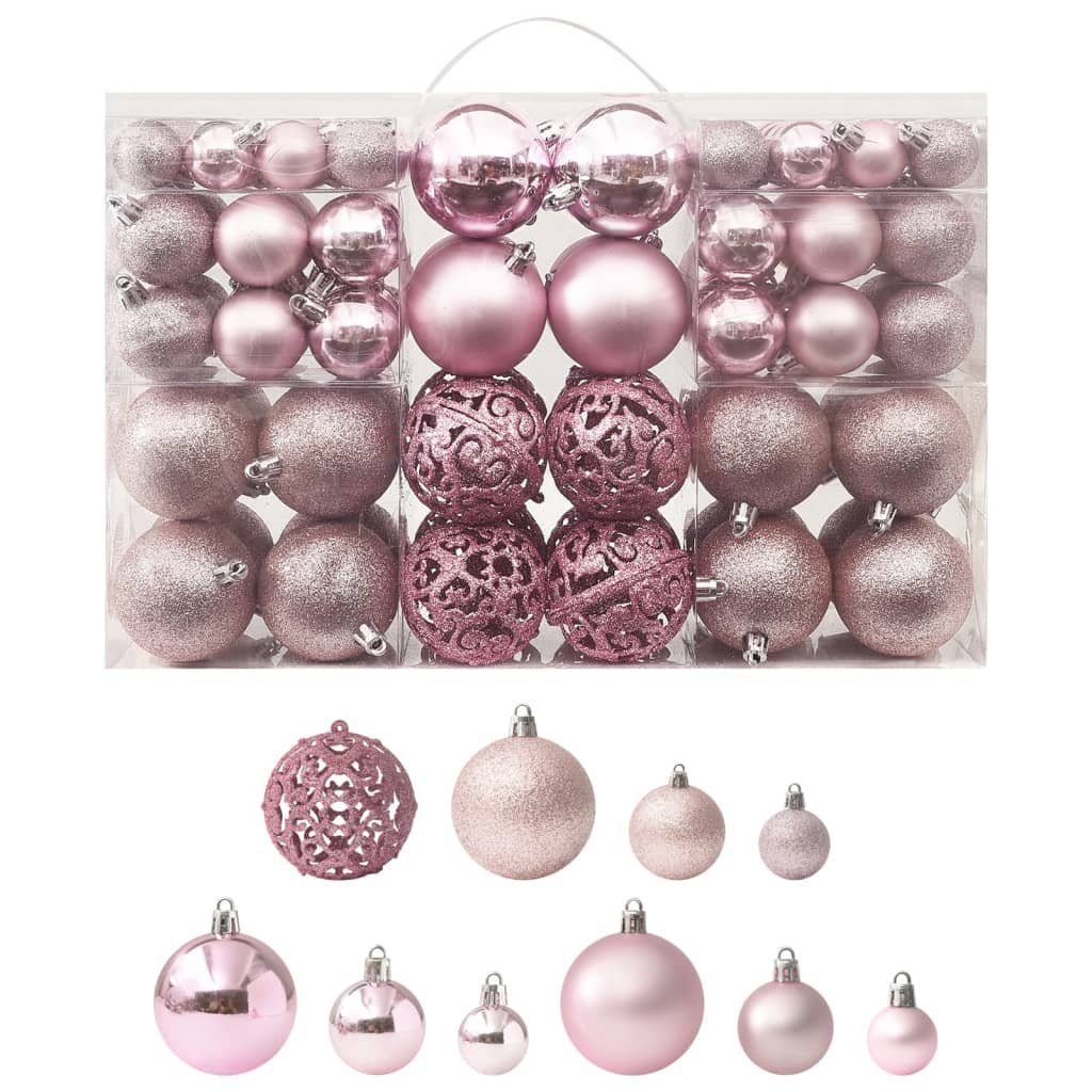 vidaXL Christbaumschmuck 100-tlg. Weihnachtskugel-Set Rosa (100-tlg)