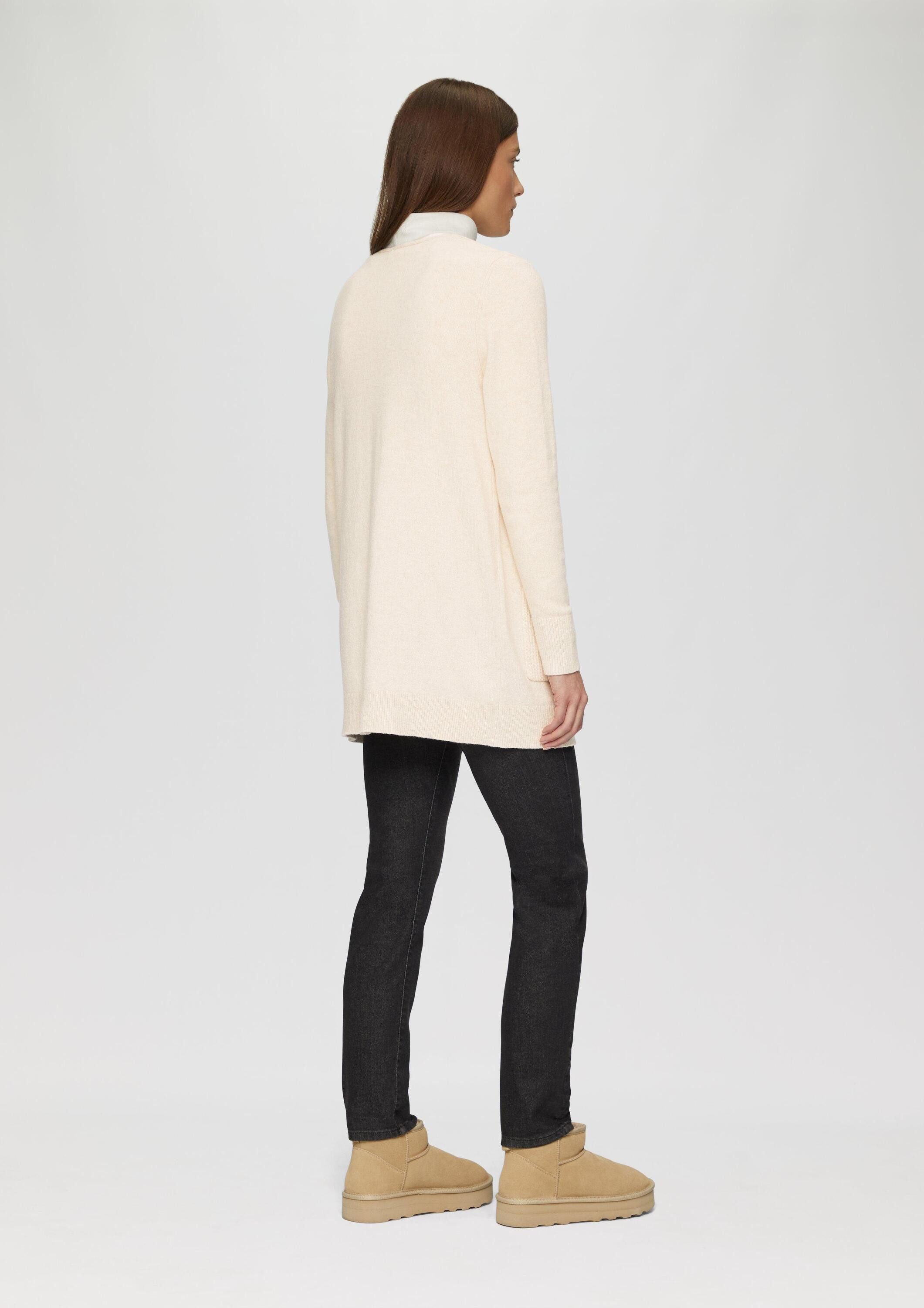s.Oliver Cardigan Strickjacke Lange Strickjacke mit Rippbündchen