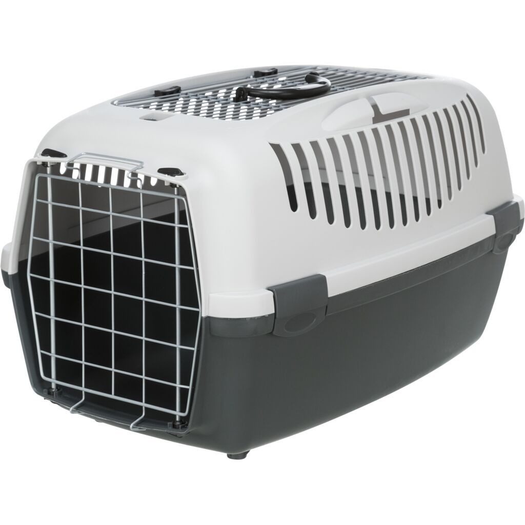 TRIXIE Tiertransportbox Transportbox Capri 3 Open Top - dunkelgrau/hellgrau - 40 × 38 × 61 cm
