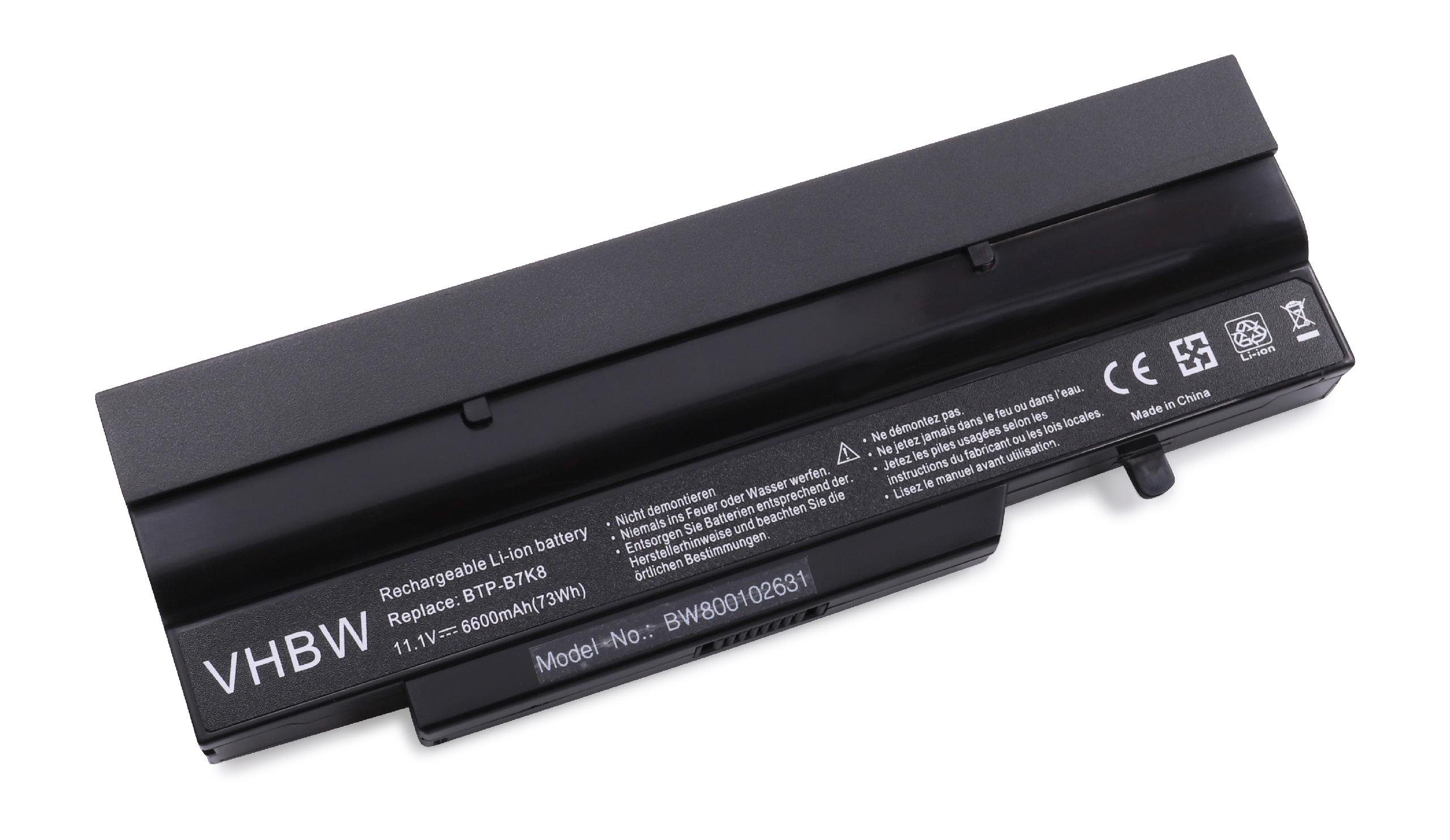 vhbw Ersatz für Fujitsu S26393-E005-V161-01-0746, S26393-E005-V161-02-0746 für Notebook / Netbook (6600mAh, 11,1V, Li-Ion) Laptop-Akku 6600 mAh