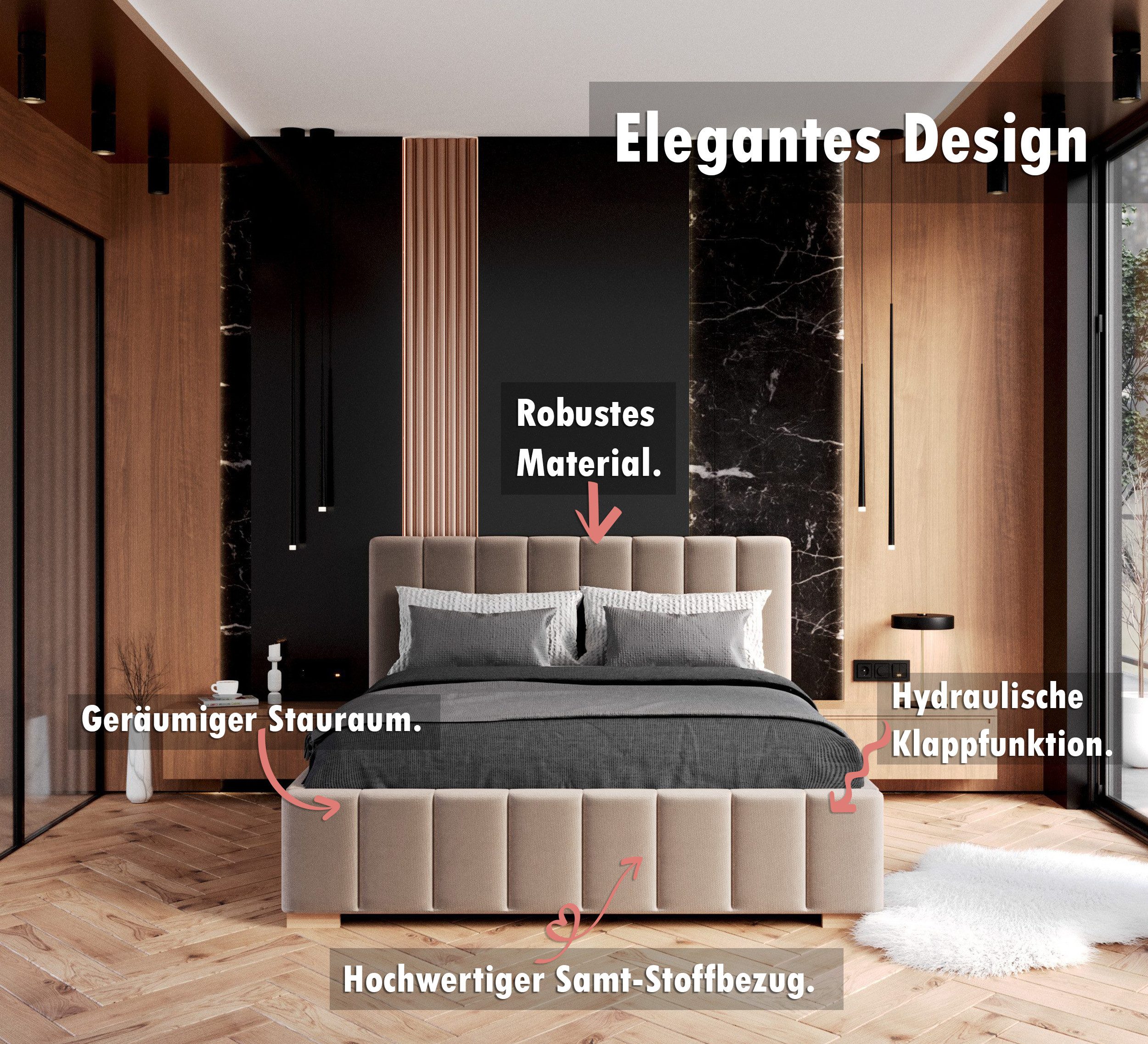 thematys Polsterbett Bett Stauraumbett Velours 90x200, 120x200, 140x200, 16 günstig online kaufen