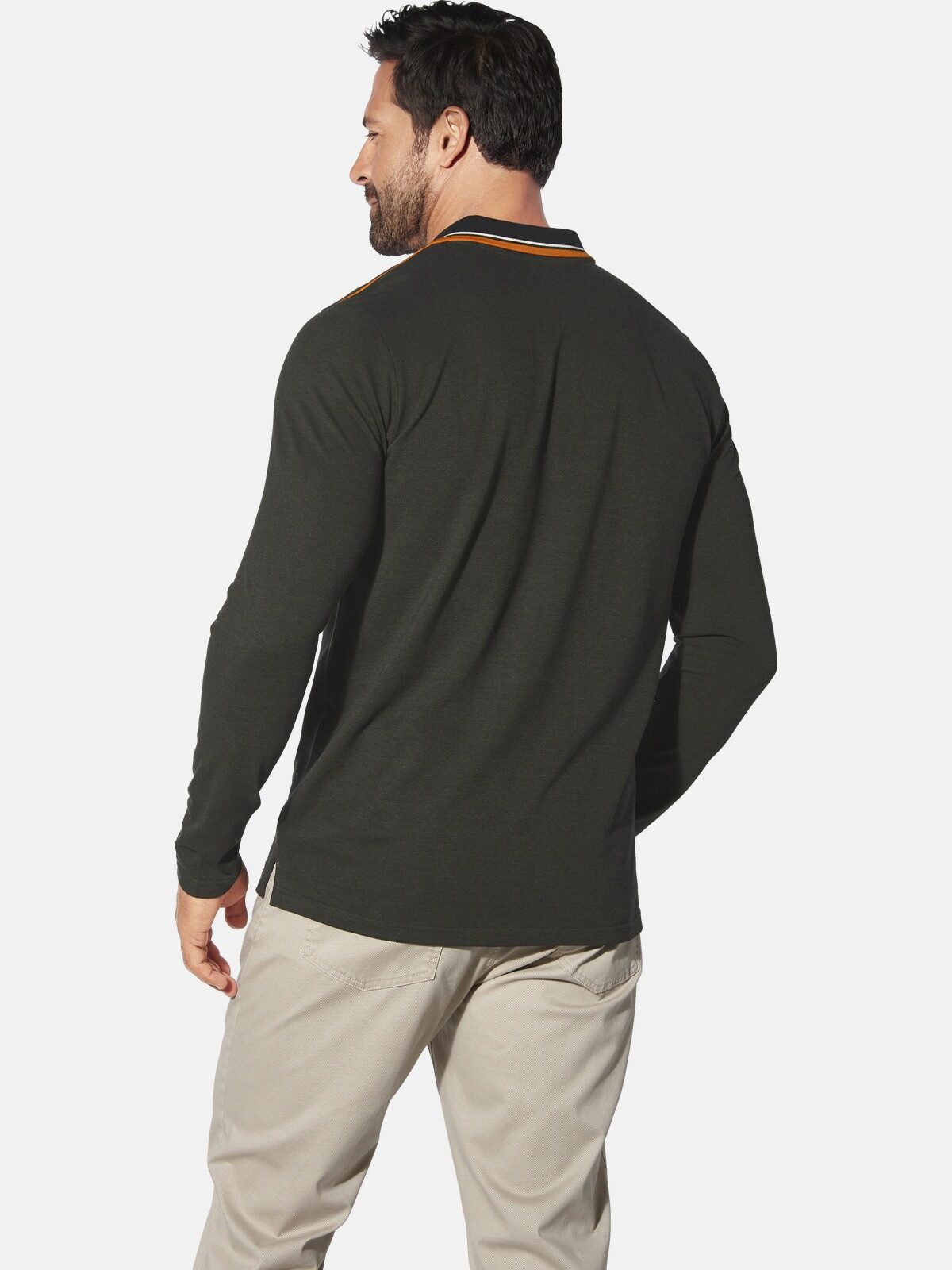 Jan Vanderstorm Langarm-Poloshirt ERIKELL mit Kontrastnähten günstig online kaufen