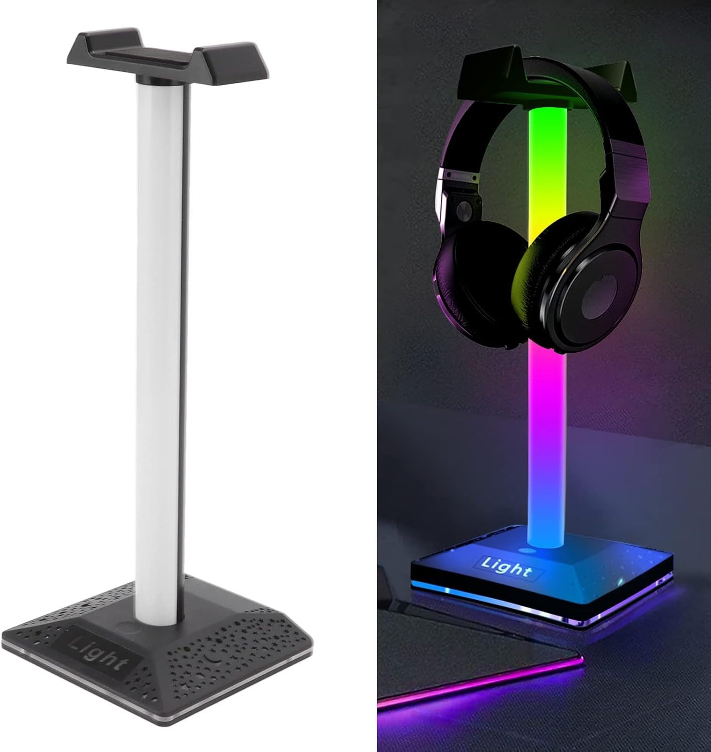 SinLaw Headset-Halterung RGB-Gaming-Headset-Ständer mit 7 Lichtmodi und Touch-Schalter, (1-tlg., Für Gamer PC Desktop Headset-Zubehör)
