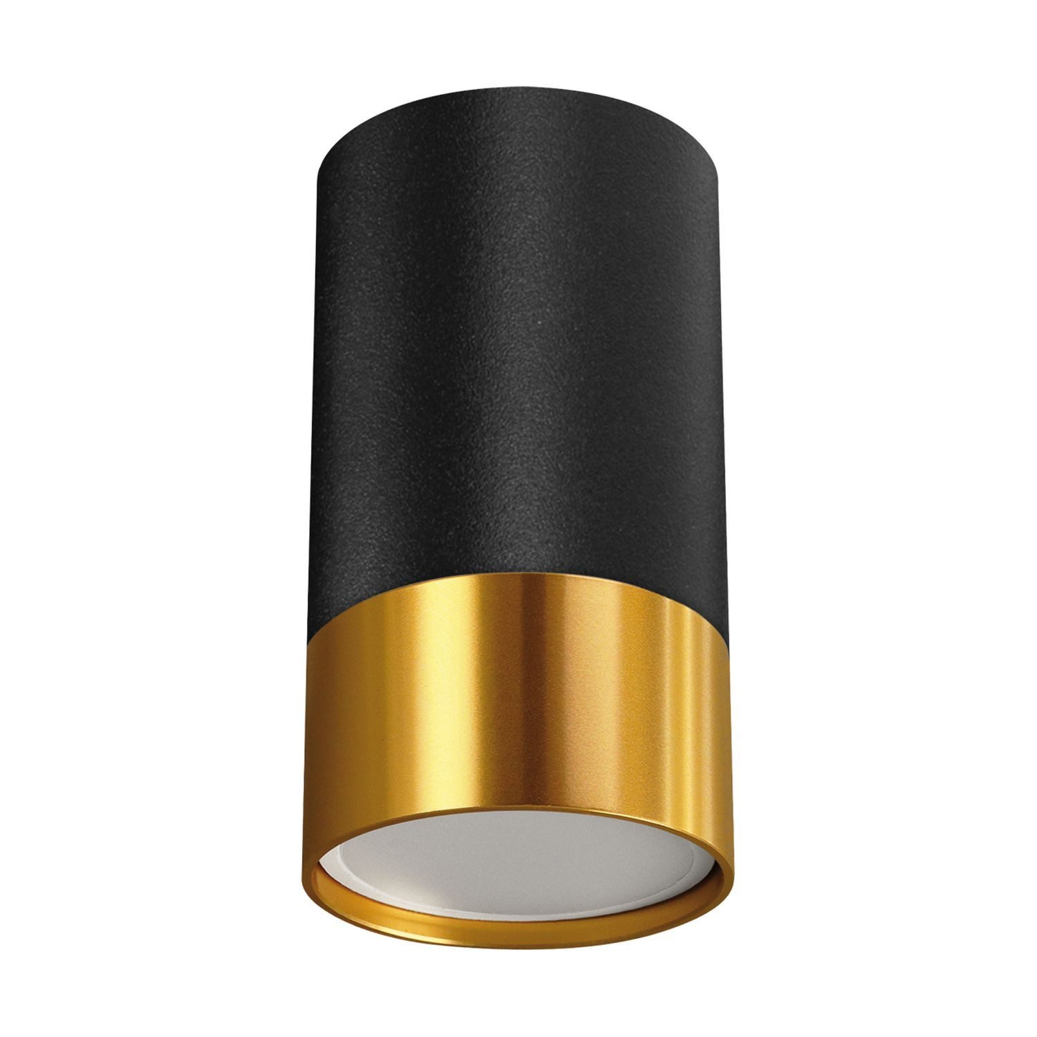 Licht-Erlebnisse Deckenleuchte ANDREW, ohne Leuchtmittel, in Schwarz Gold GU10 D: 5,5 cm Aluminium Wohnzimmer