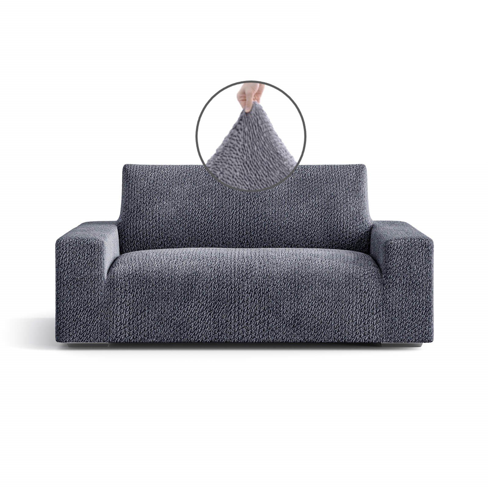 Sofahusse luxuriöser und edler Sofabezug, italienische Handarbeit, Paulato by GA.I.CO, Samt-Kollektion - robust, gemütlich, flauschig grau