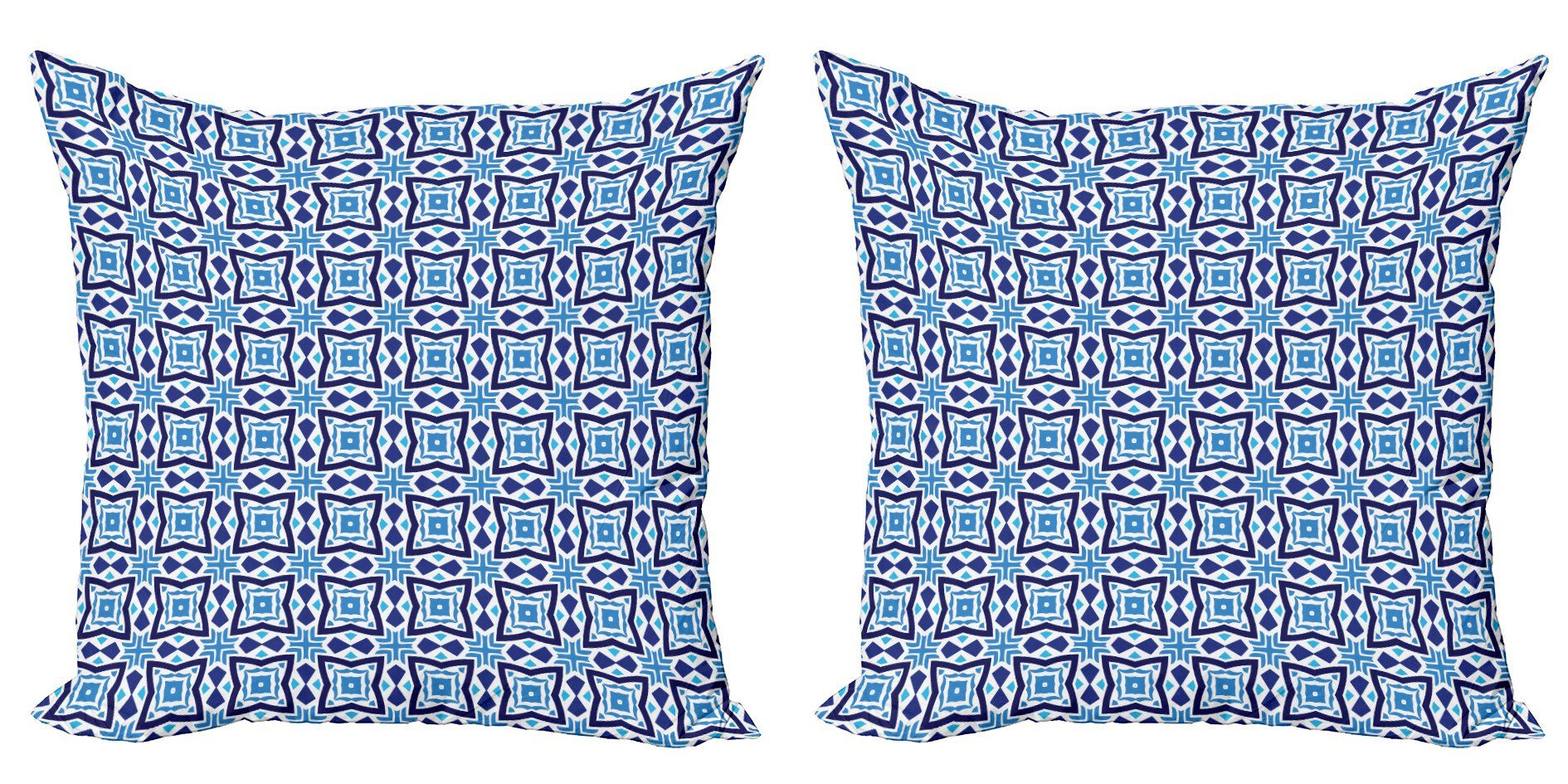 Kissenbezüge Modern Accent Doppelseitiger Digitaldruck, Abakuhaus (2 Stück), Geometrisch Zusammensetzung Fliesen Gitter | Kissenbezüge