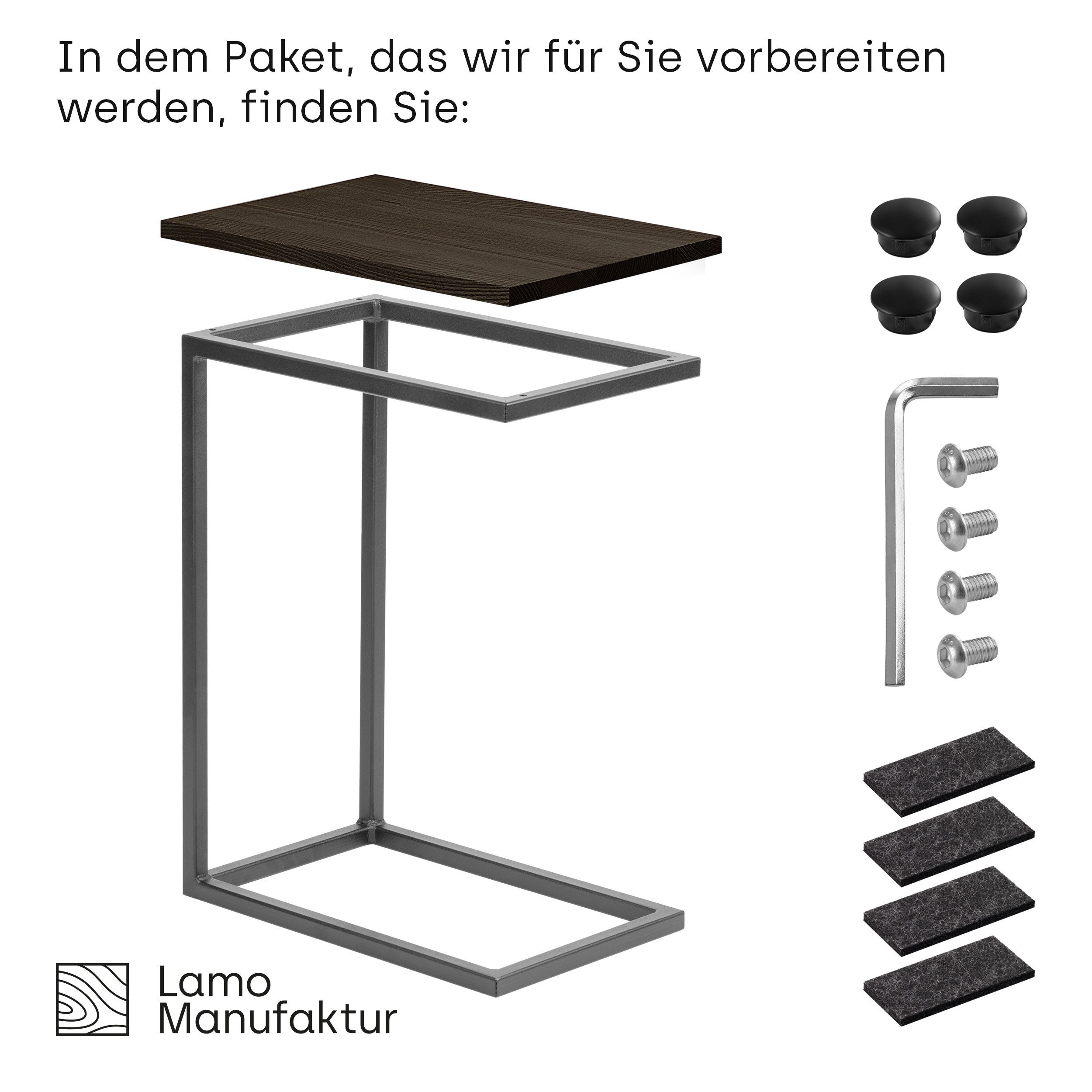 LAMO Manufaktur Beistelltisch Massivholztischplatte Laptoptisch Sofatisch günstig online kaufen