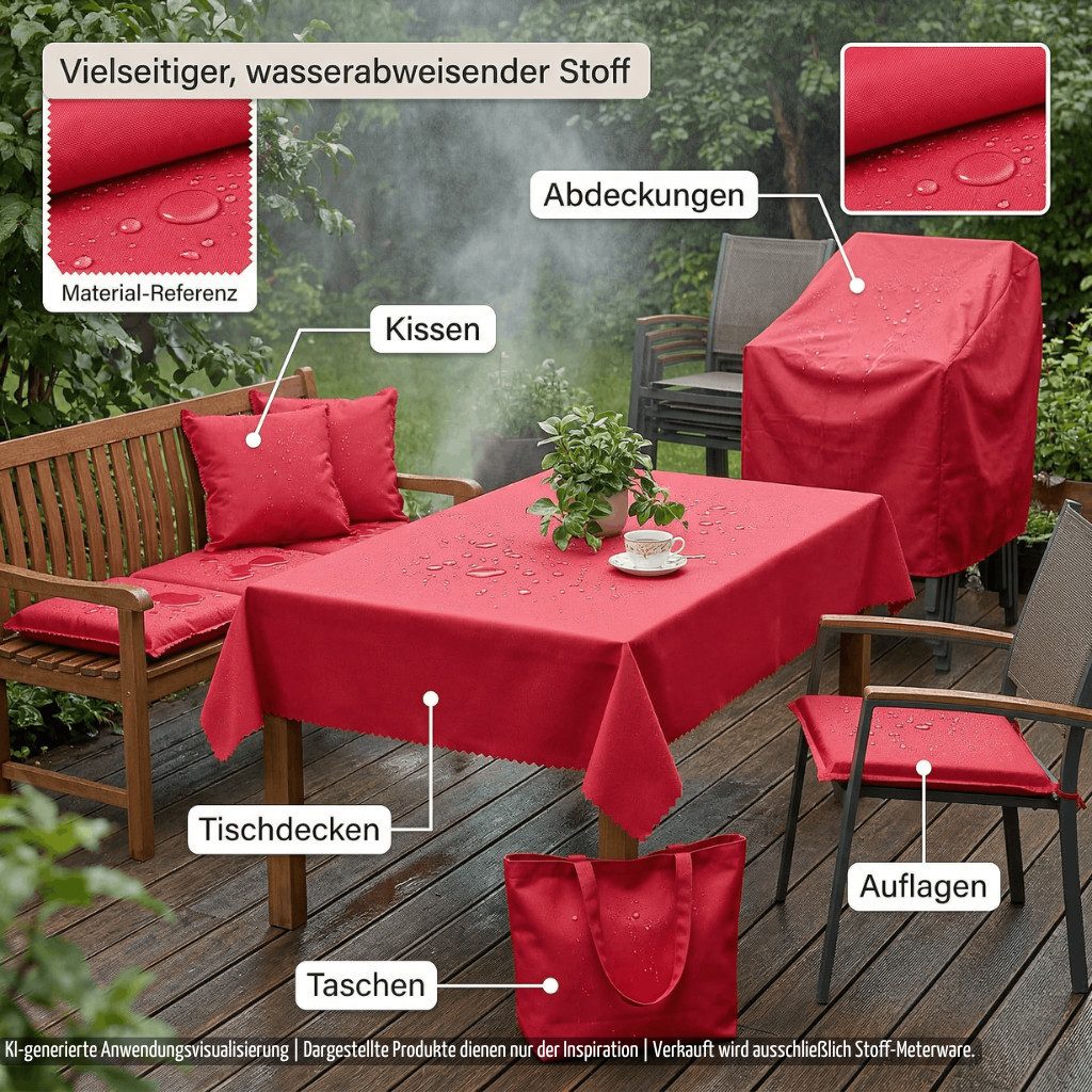 novely® Stoff SUNSET OXFORD 420D - Polsterstoff Wasserdicht Outdoor-Stoff, UV-Beständig, Schmutzabweisend, Robust, Meterware, 1lfm