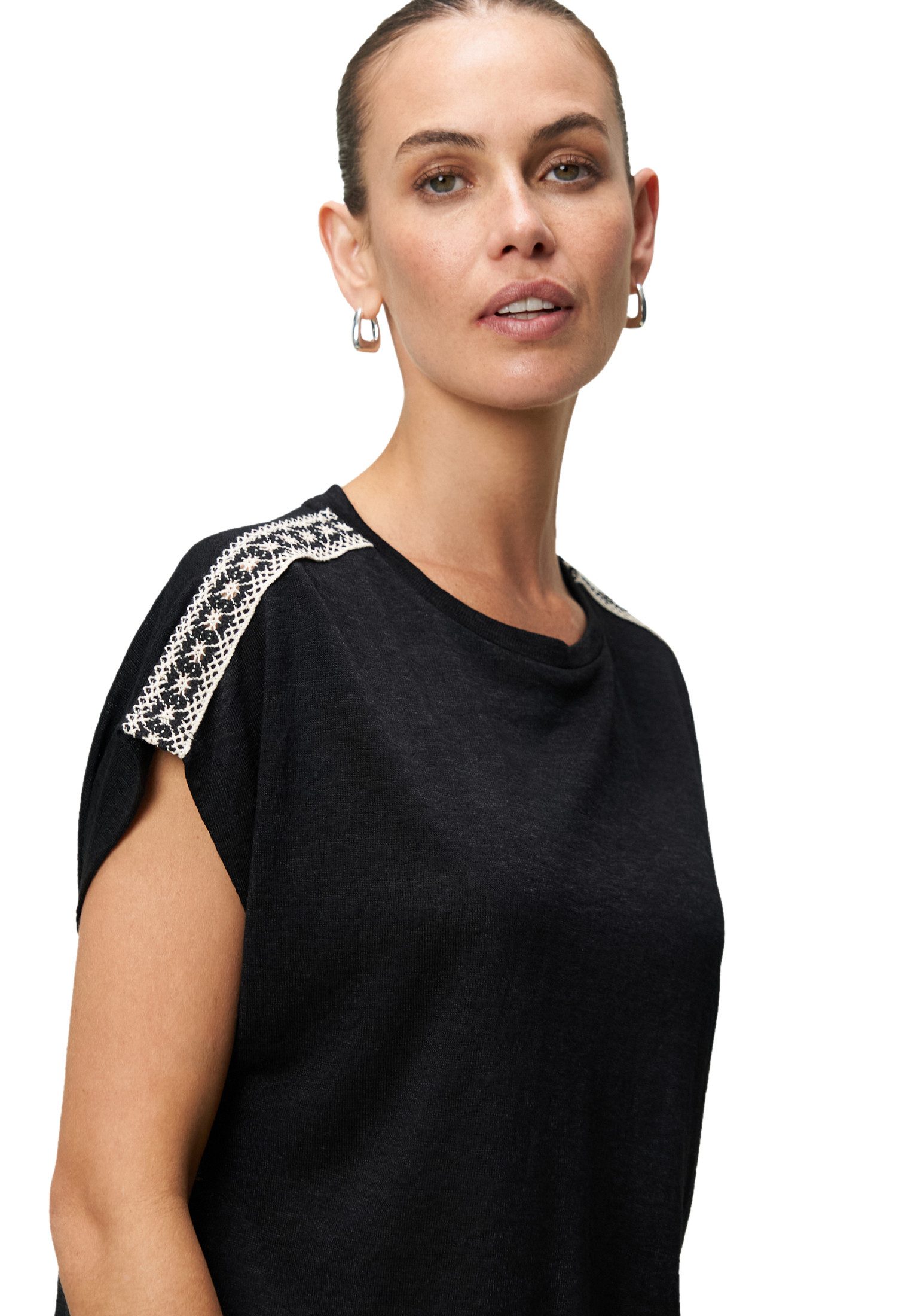 Zero T-Shirt Damen Shirt mit Kontraststickerei (1-tlg) weiteres Detail