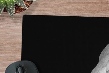 MuchoWow Gaming Mauspad Schwarz-weiße Nahaufnahme einer hellen Butterblume (1-St), Büro für Tastatur und Maus, Mousepad Gaming, 90x60 cm, XXL, Großes