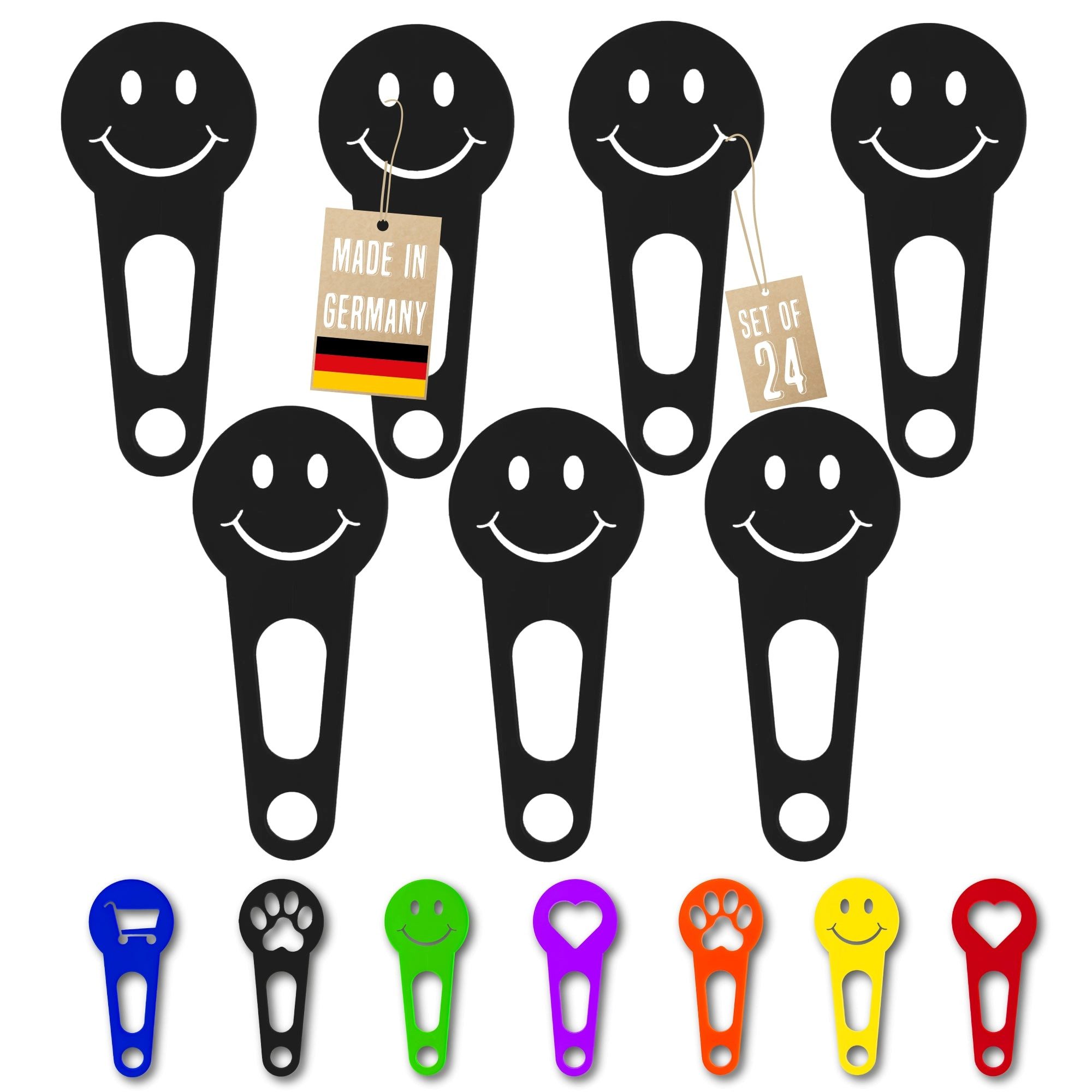 OnAir Schlüsselanhänger Set Einkaufswagenchips zum sofort abziehen (Set, 24-tlg., Einkaufswagenlöser sofort abziehbar), Made in Germany - Original Cart Locker Chips aus Bayern