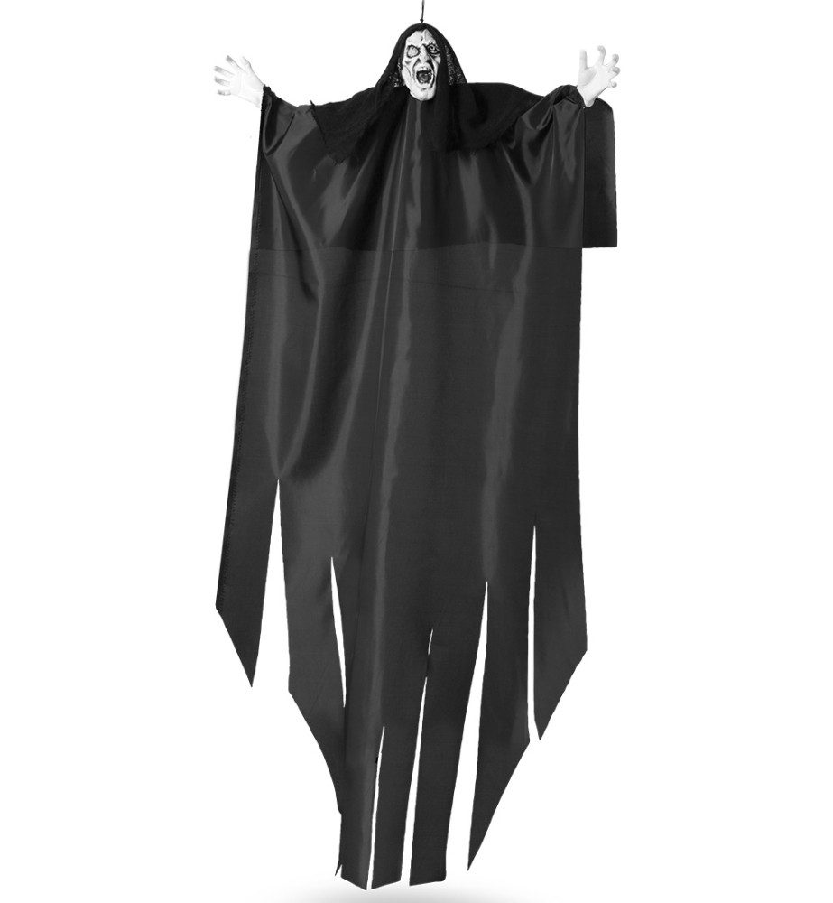 Fries Dekohänger XXL Halloween Deko Horror Totenkopf Hänger 125 cm Hoch Beweglich, XXL 125 cm