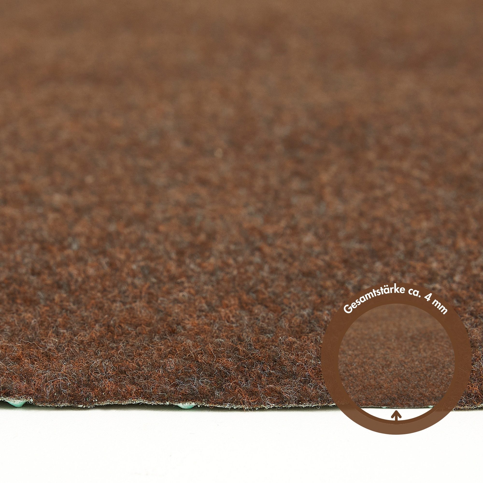 Andiamo Kunstrasen Field, Gesamthöhe 4 mm, Made in Belgium, rechteckig, für Balkon & Terrasse, mit Drainage-Noppen, Nadelfilz-Optik