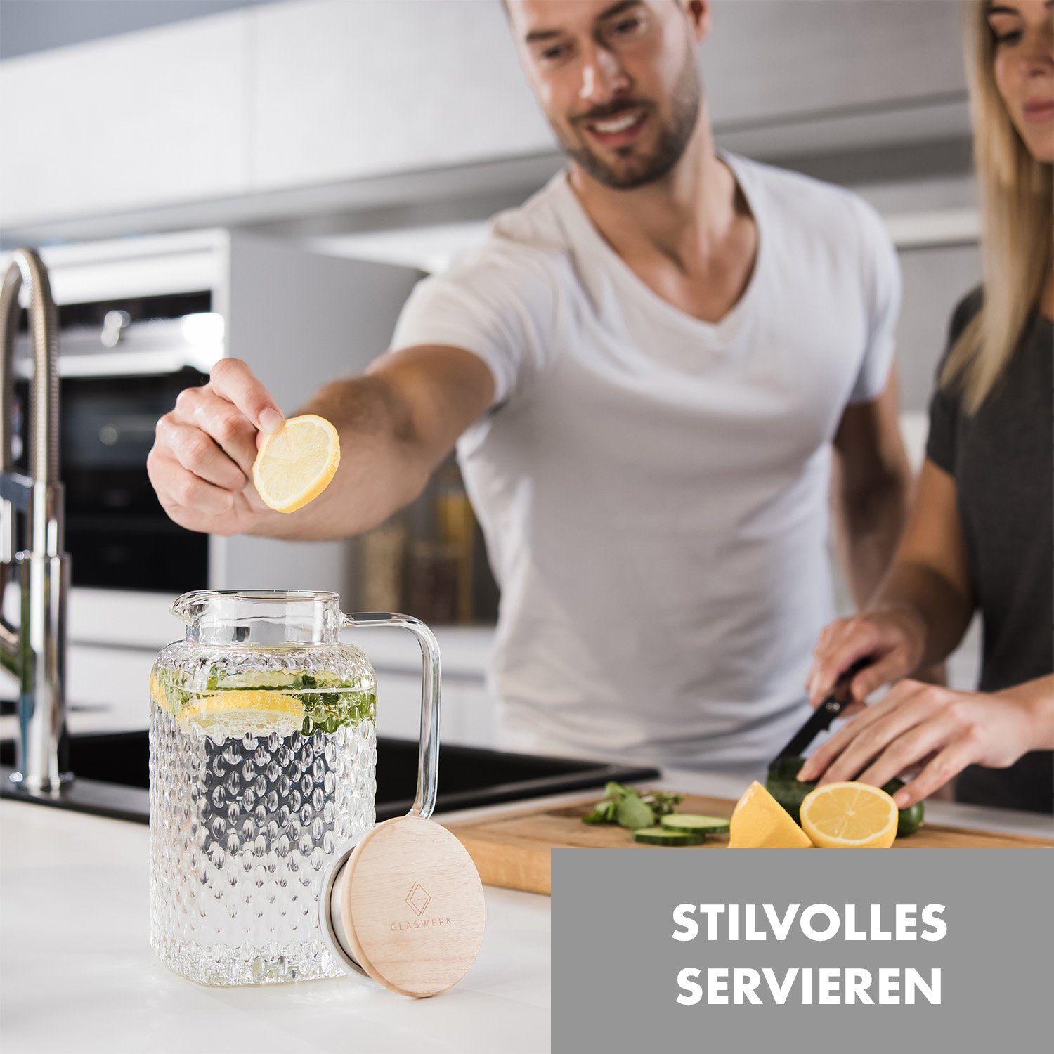 Klarstein Wasserkrug Glaswerk Livenza, (Set)