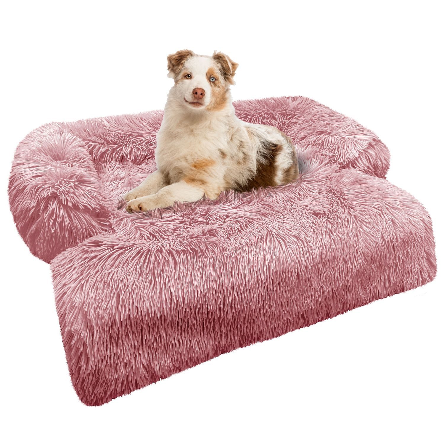 Bluzelle Tierbett Hundebett Sofa Schutz Auflage für kleine & mittelgroße Hunde / - M, Plüsch Kunstfell / Bezug Abnehmbar & Waschbar, Wasserdichte Hundematte Couch Möbel Cover Schutzdecke Hundedecke