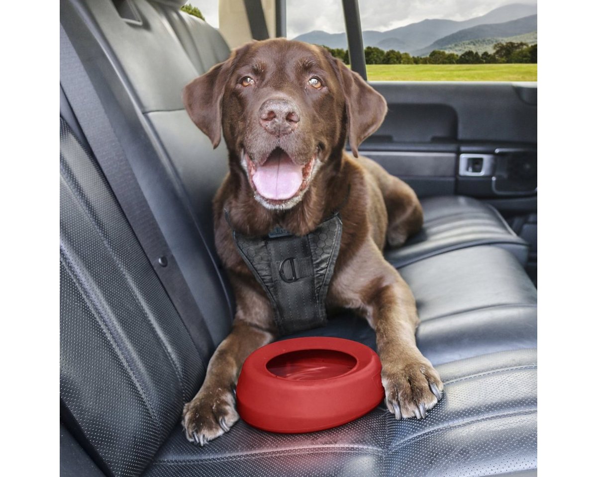 Thumbnail - kurgo Anti-Schlabber-Napf Auslaufsicherer Napf Splash-Free Wander Water Bowl 710 ml rot