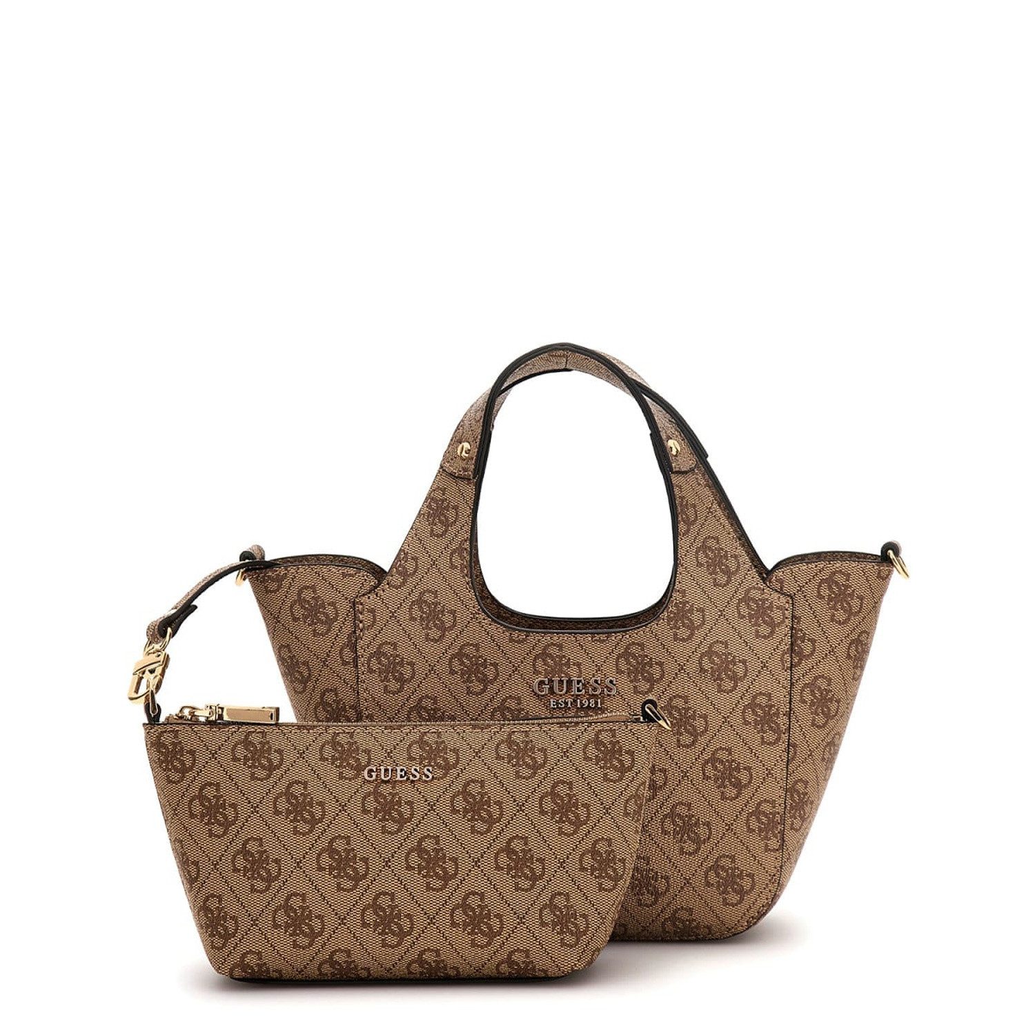 Guess Umhängetasche GUESS Handtasche Calista Latte Logo (1, 1-tlg., 1) günstig online kaufen