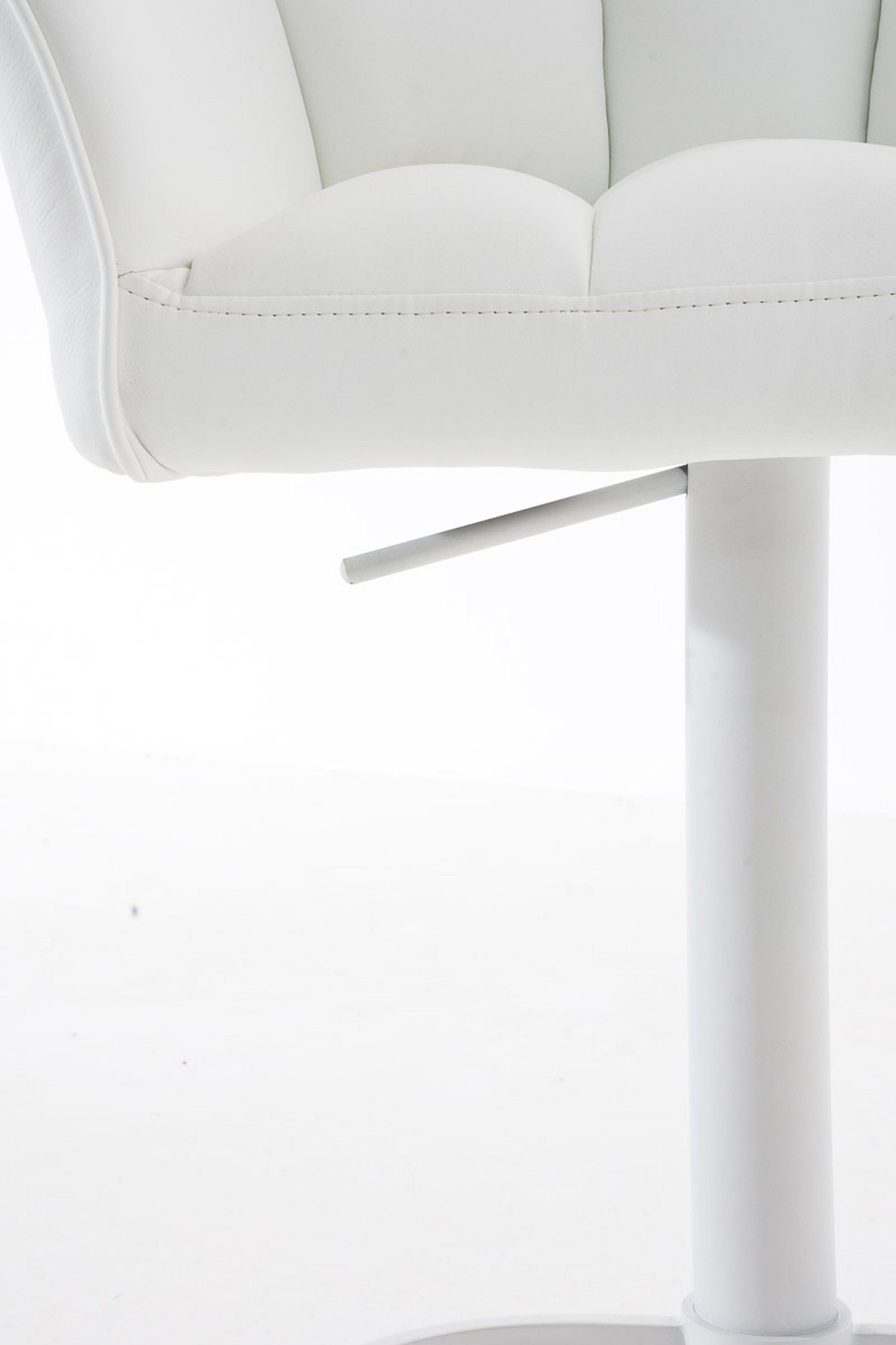 weiß Damaso TPFLiving Fußstütze Metall Kunstleder Rückenlehne Küche), für drehbar und Sitzfläche: - Weiß Theke - (mit Barhocker & Hocker 360° -