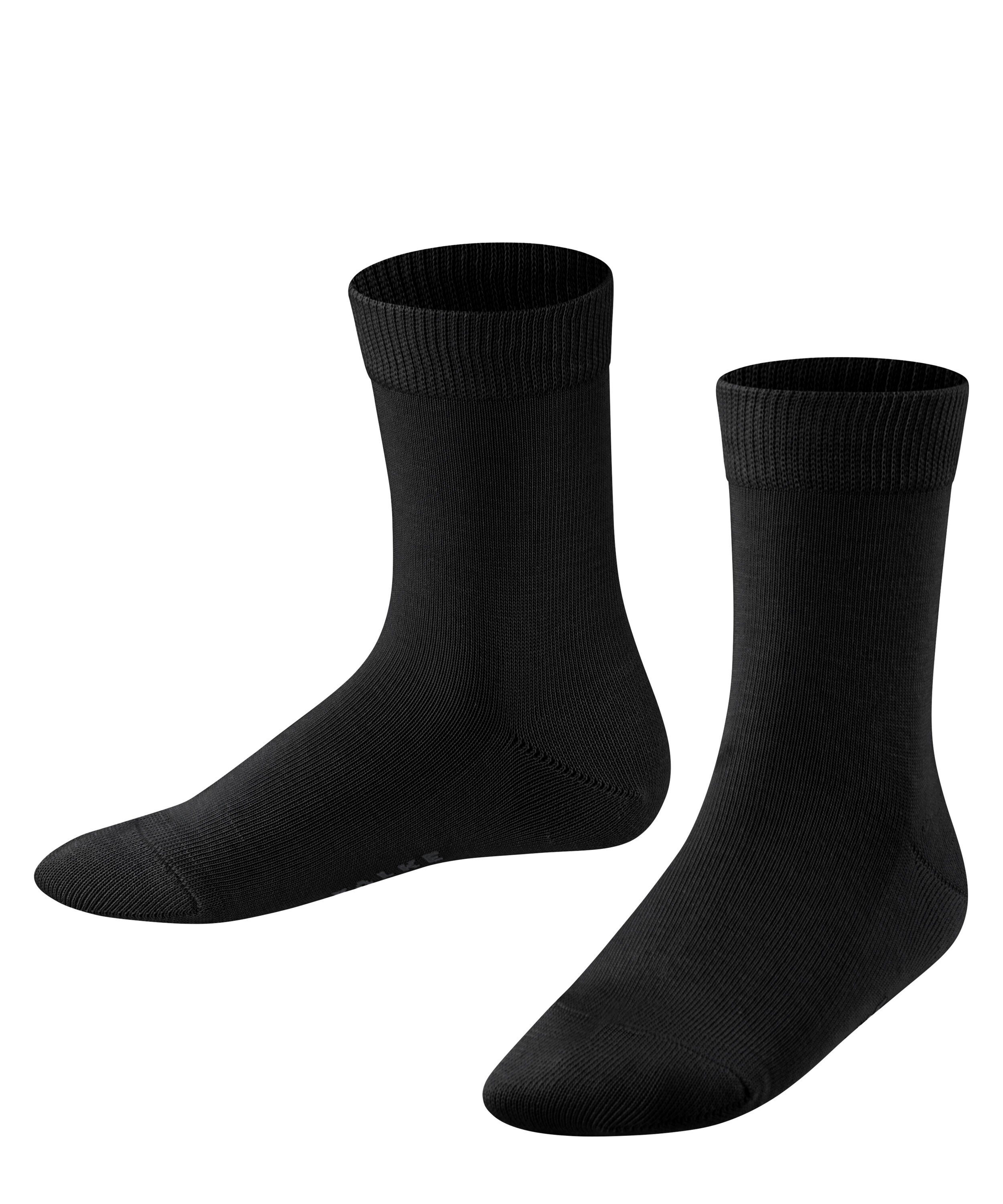 (3000) FALKE (1-Paar) black Family Socken