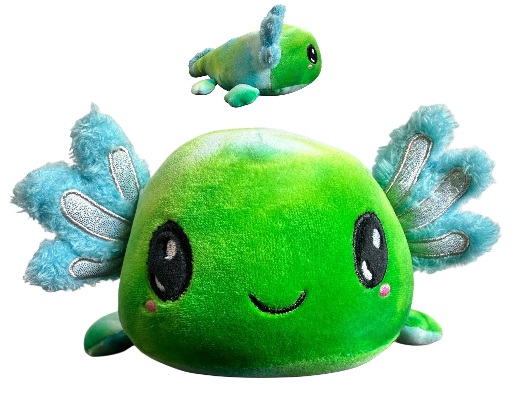 Kuscheltier Axolotl Salamander Kuscheltier Echse Molch Figur Plüsch XL 29 cm grün