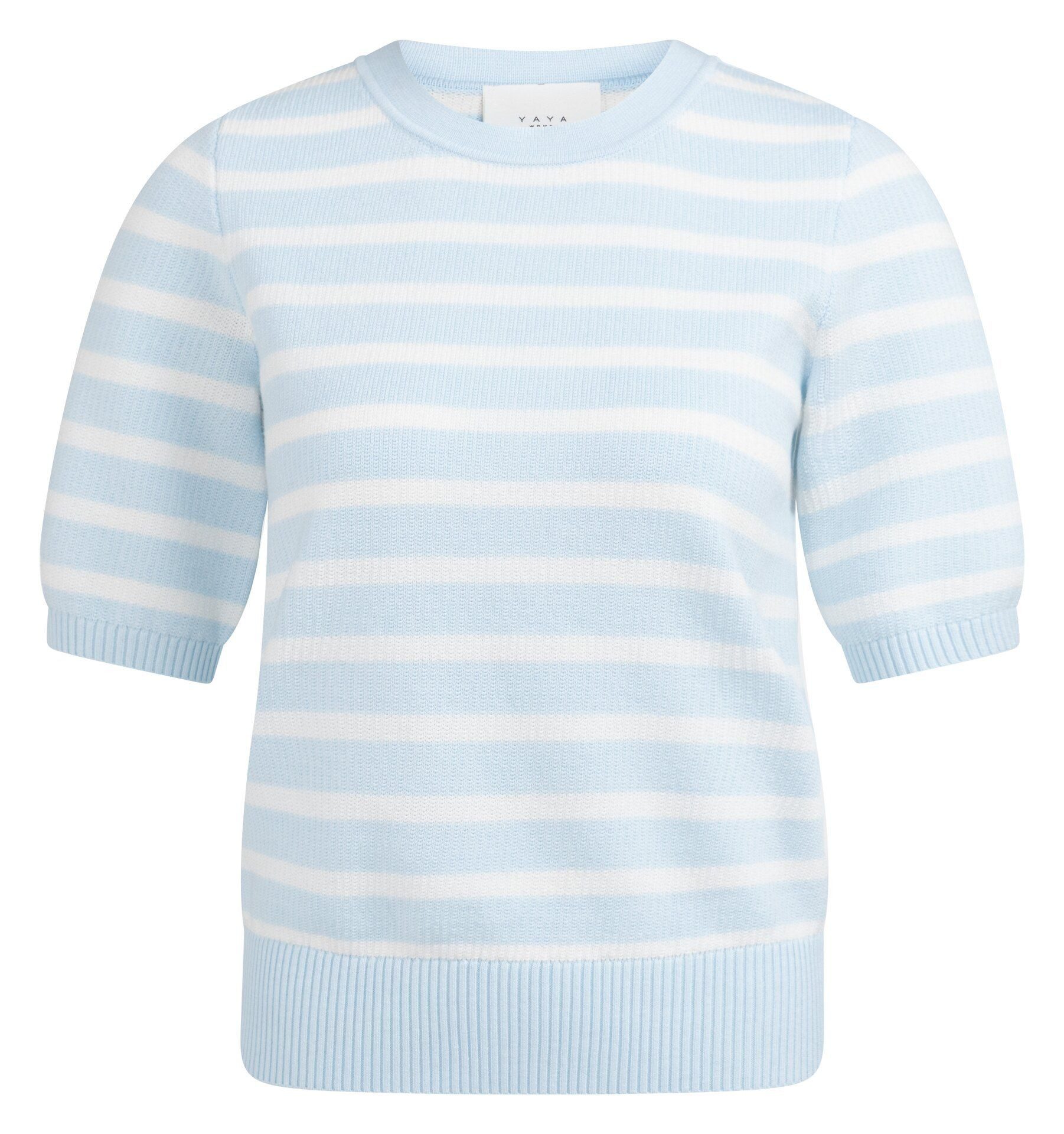 YAYA Kurzarmpullover Pullover mit Streifenmuster günstig online kaufen