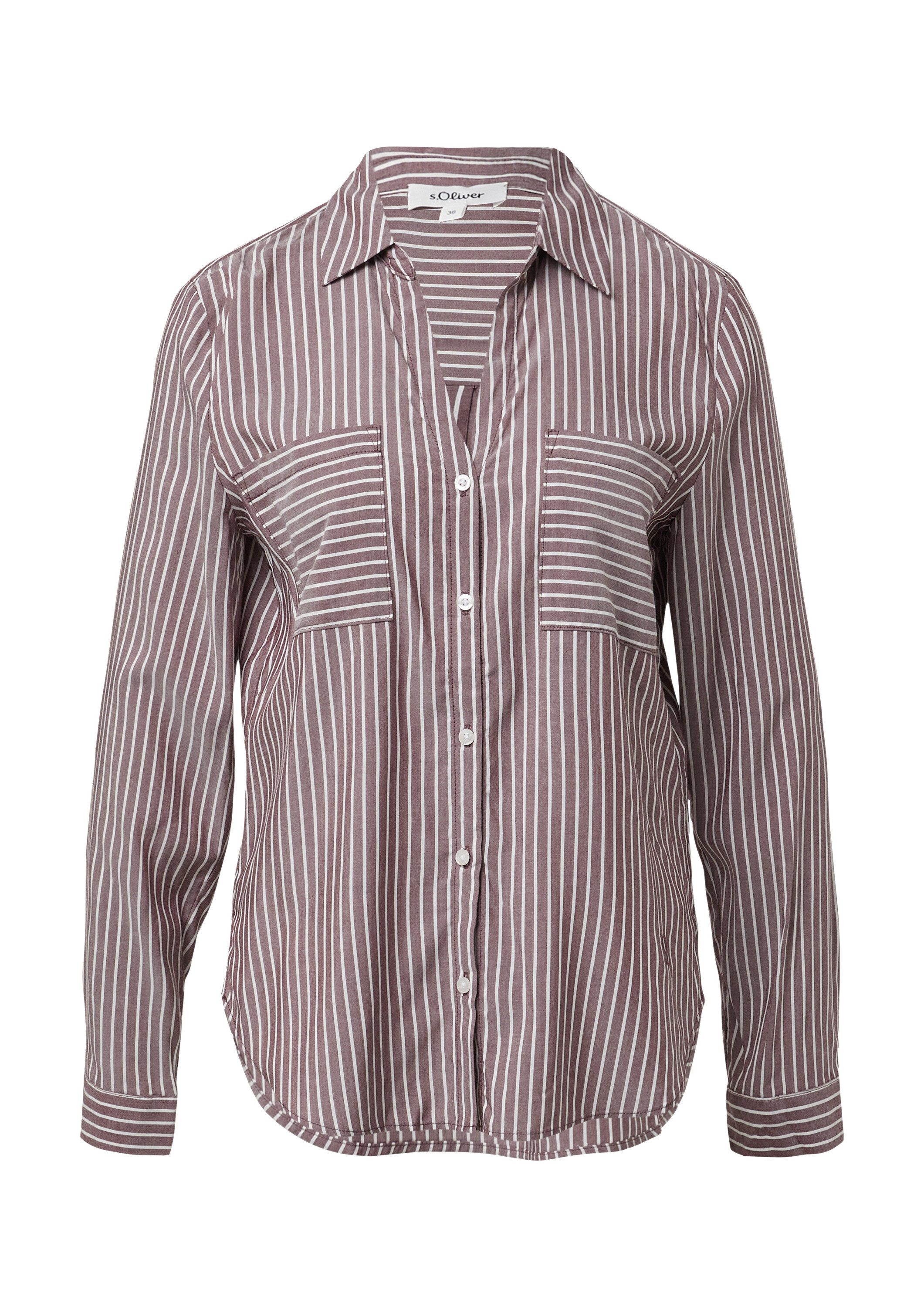 s.Oliver Langarmbluse Bluse Streifenbluse mit aufgesetzten günstig online kaufen