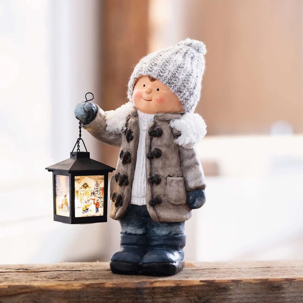 Home-trends24.de LED-Dekofigur LED Junge Laterne Winter günstig online kaufen