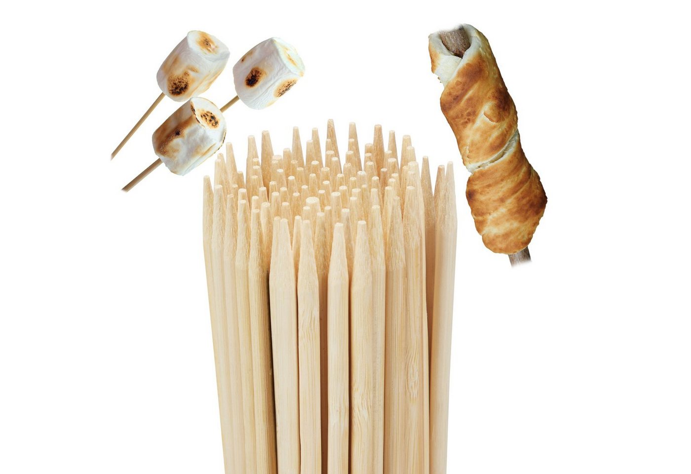 relaxdays Grillspieß Stockbrot Spieße im 200er Set (200-St)