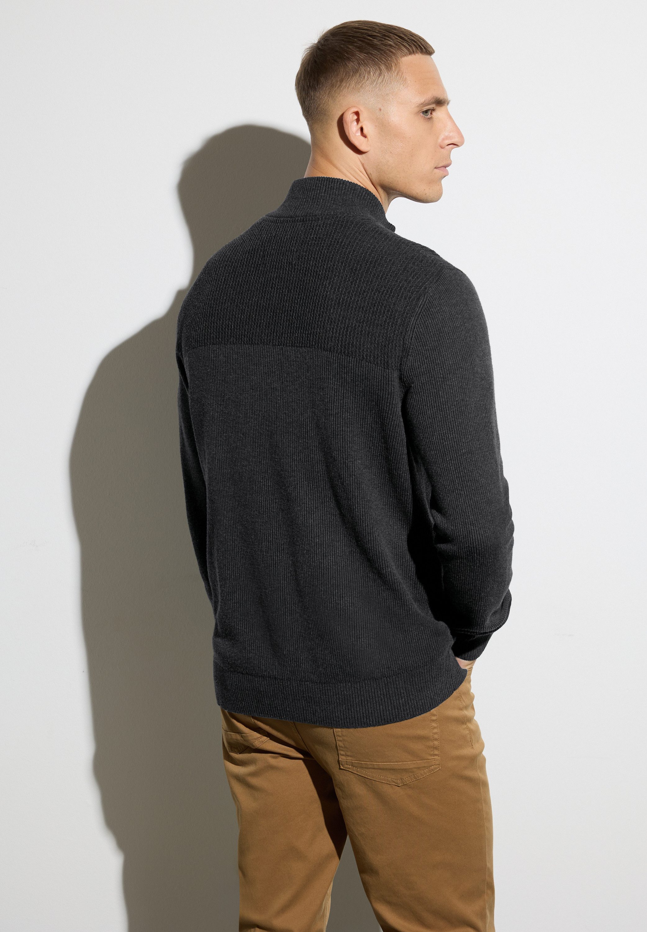 STREET ONE MEN Strickjacke aus reiner günstig online kaufen