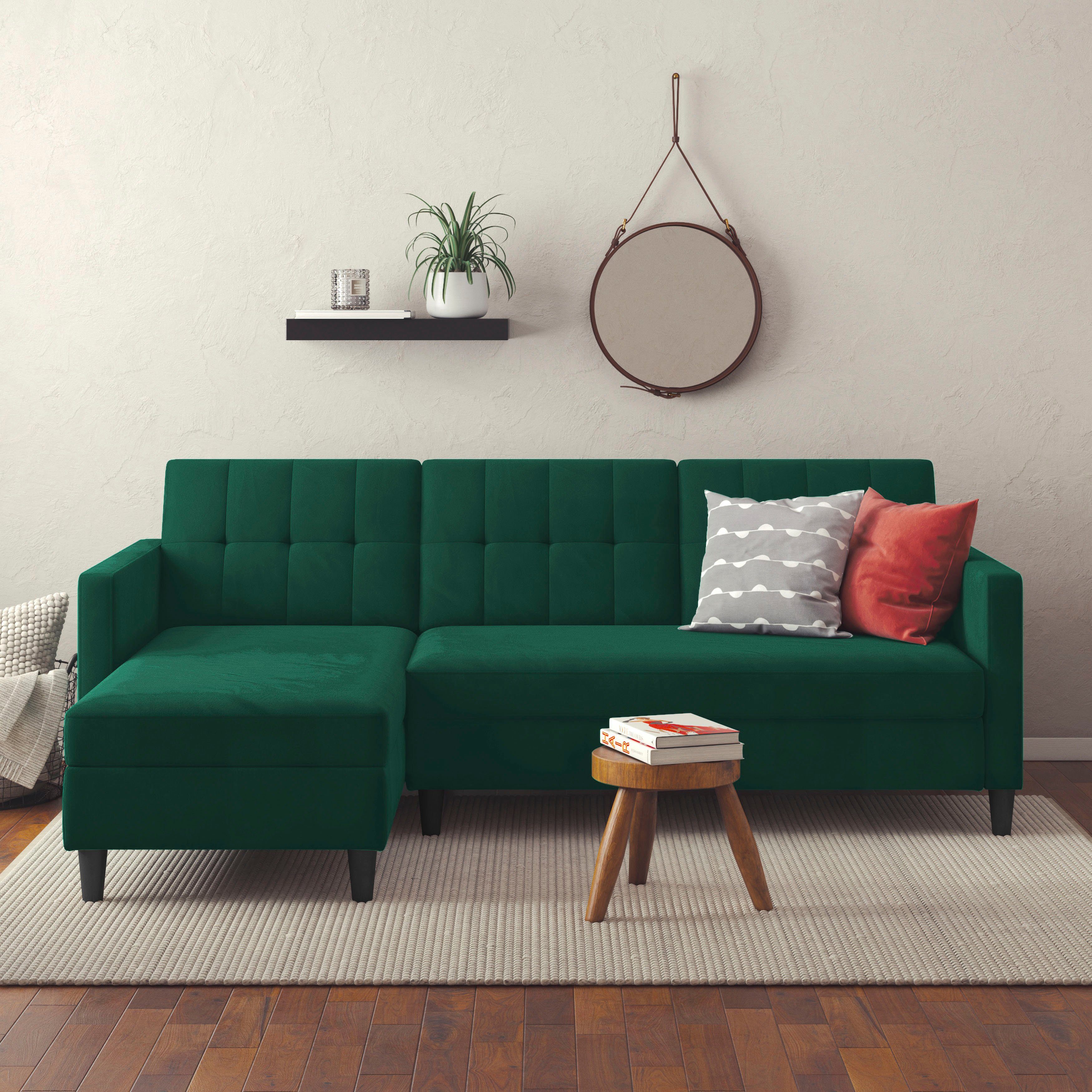 Dorel Home Ecksofa Hartford, L-Form, mit Bettfunktion und Stauraum, Recamiere beidseitig montierbar