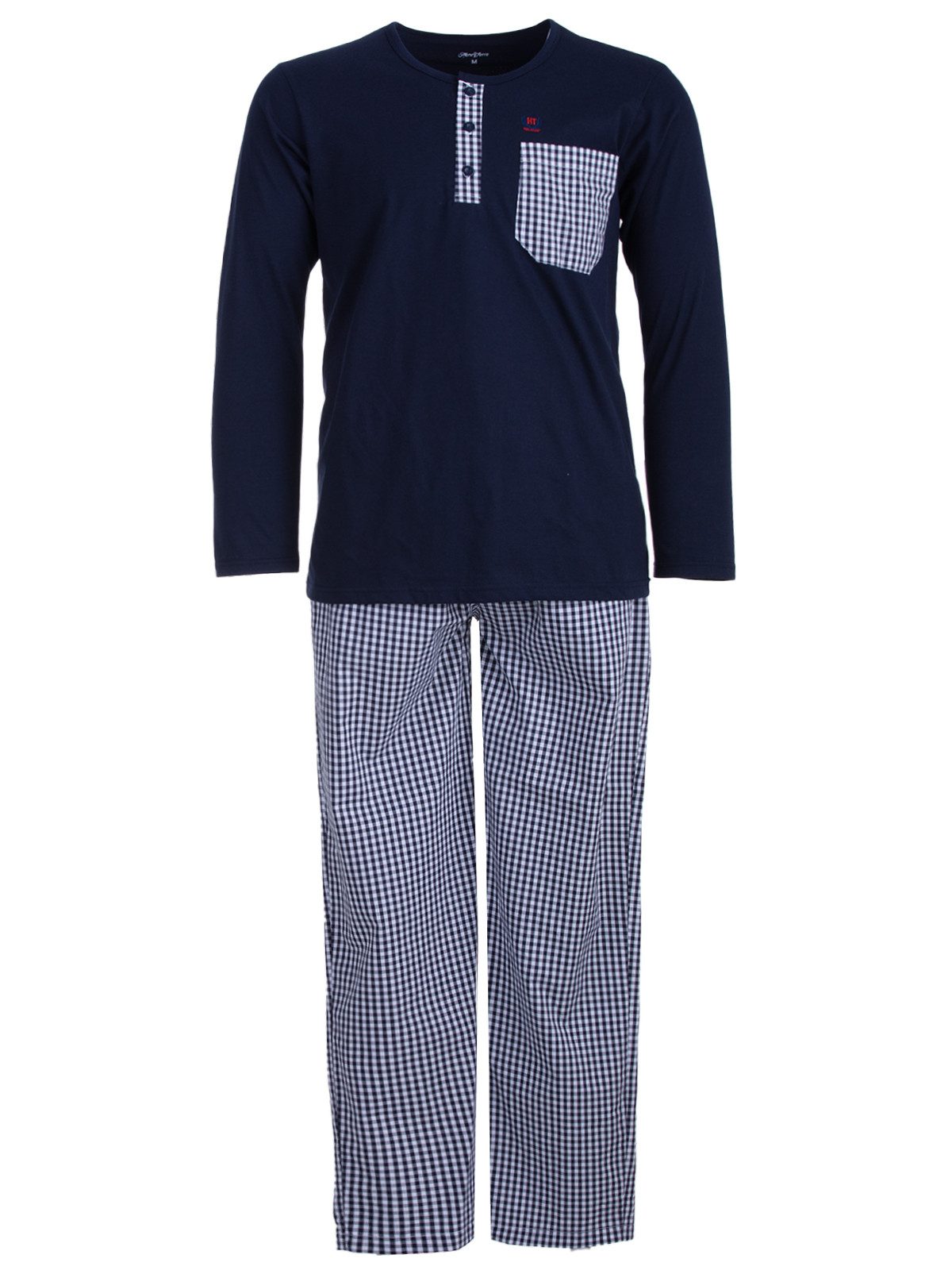 Henry Terre Schlafanzug Pyjama Set Langarm - Karo günstig online kaufen