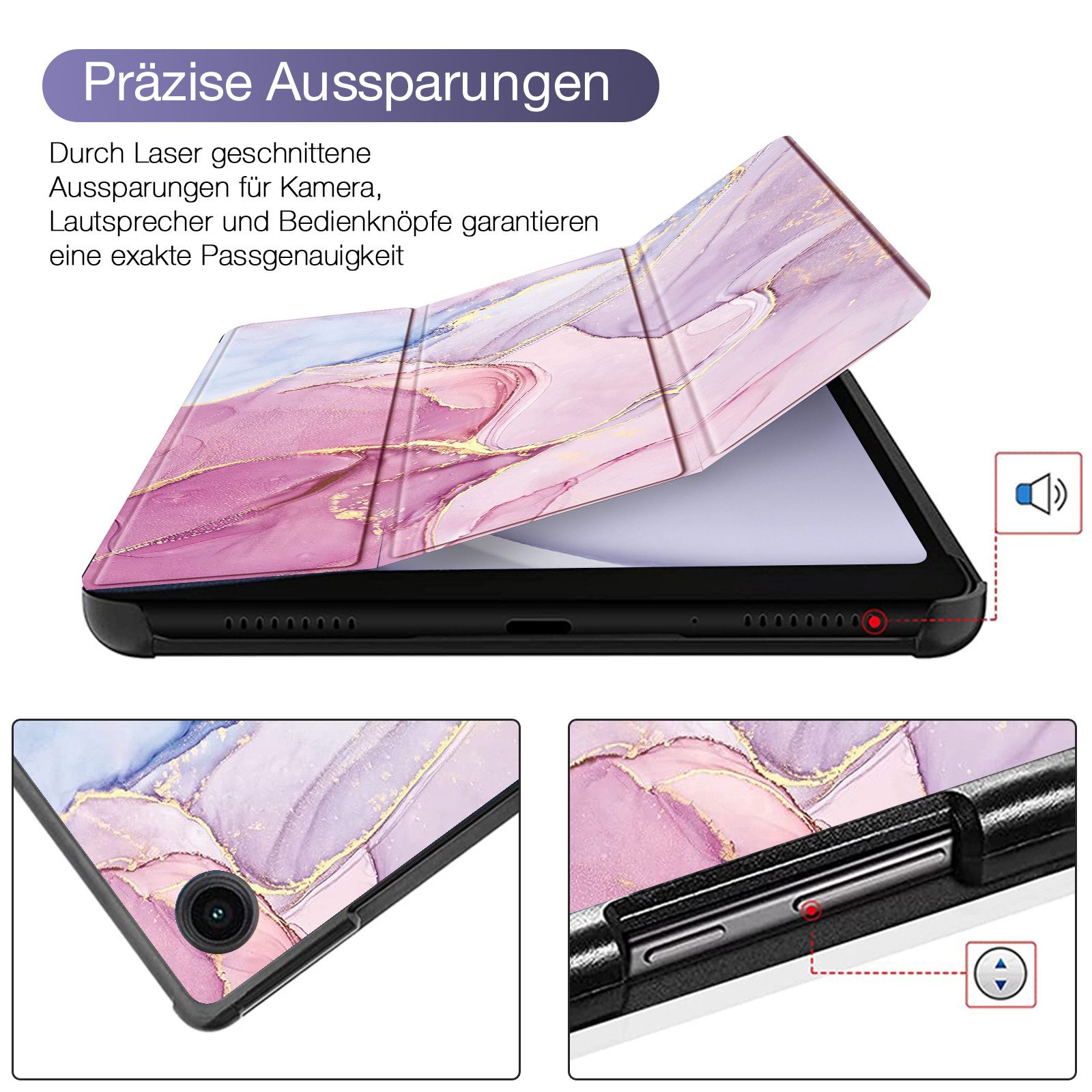 Tec-Expert Tablet-Hülle Tablet Cover Hülle für Samsung Galaxy Tab A11 8.7 2025 8.7 Zoll, 8.7", Schutzhülle Klapphülle Tasche Case – Bild 5 von 5