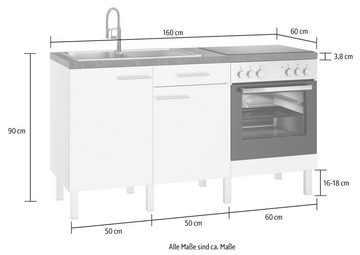 OPTIFIT Küche Lilly2, Breite 160 cm, wahlweise mit E-Geräten