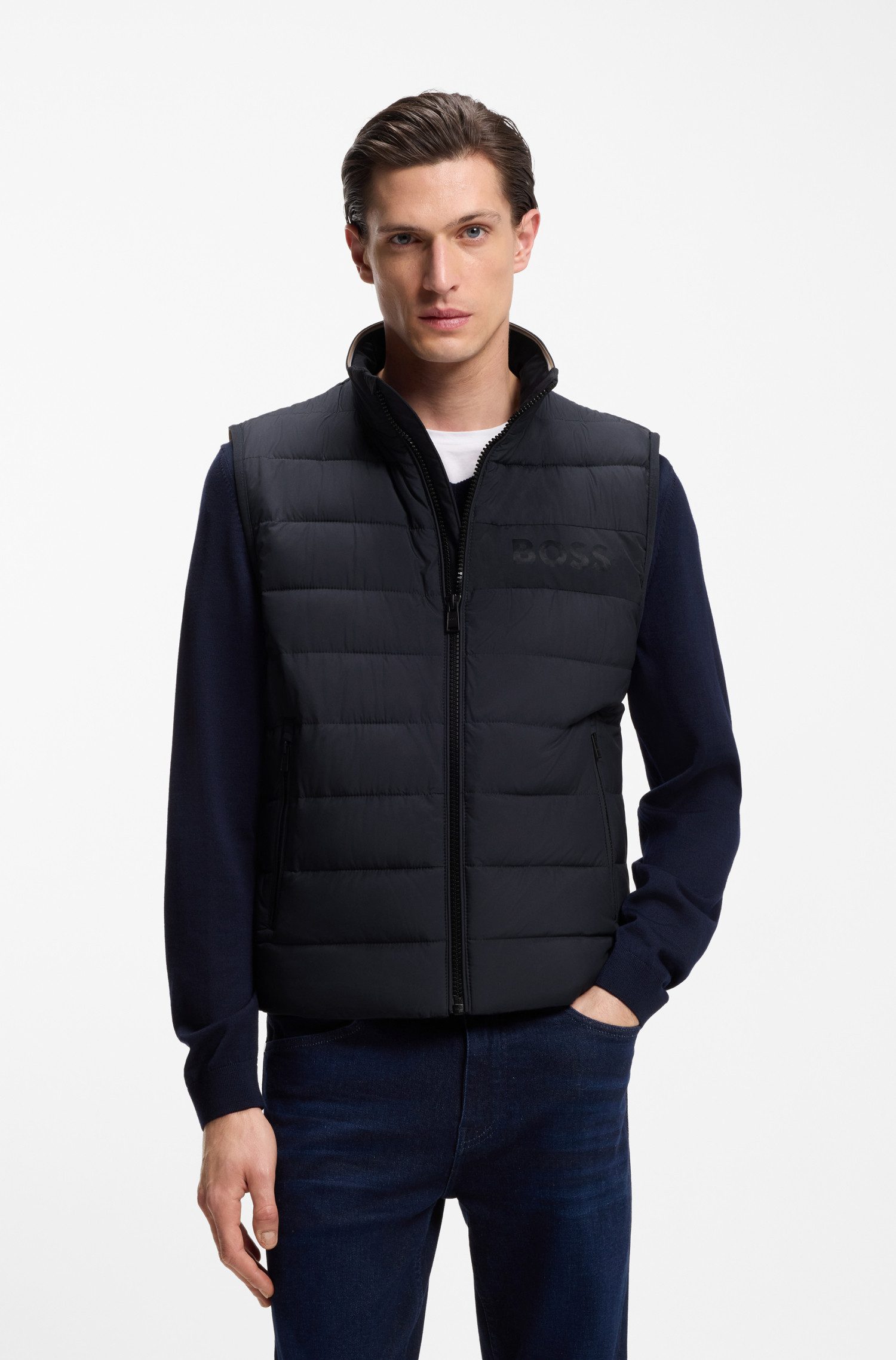 BOSS Steppweste Cenito Premium Menswear für die Übergangszeit, regular fit