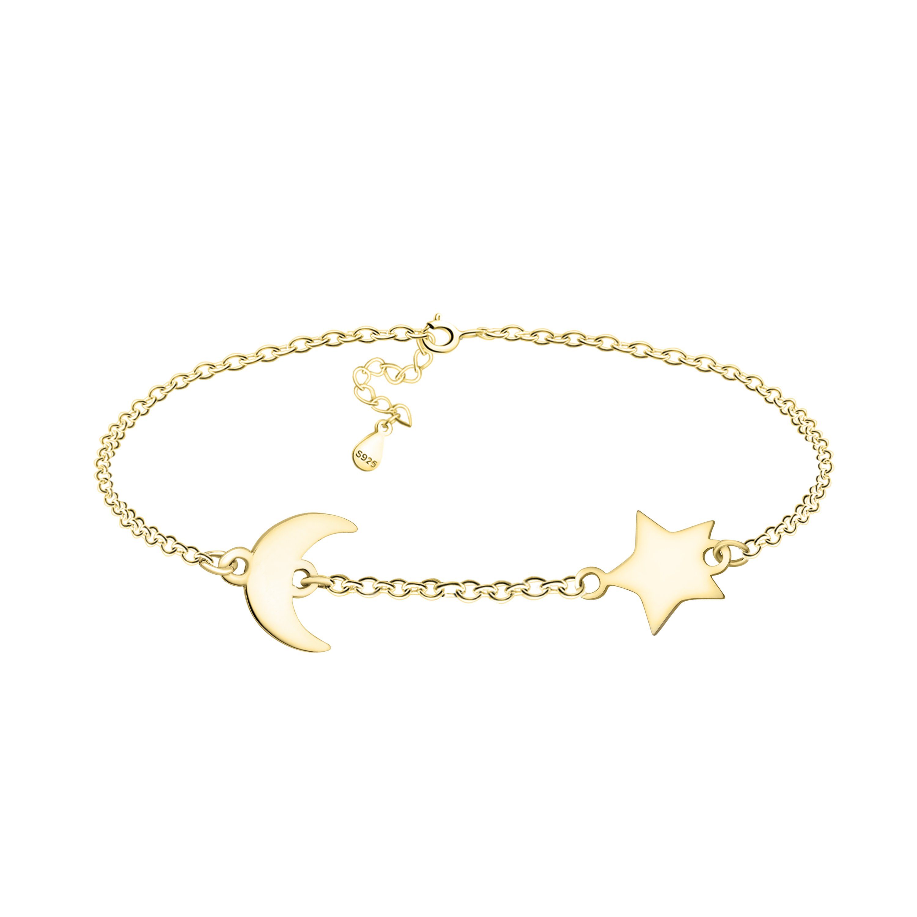 Sofia Milani Armband Stern Mond (Armband), 925 Silber Damen Schmuck gold