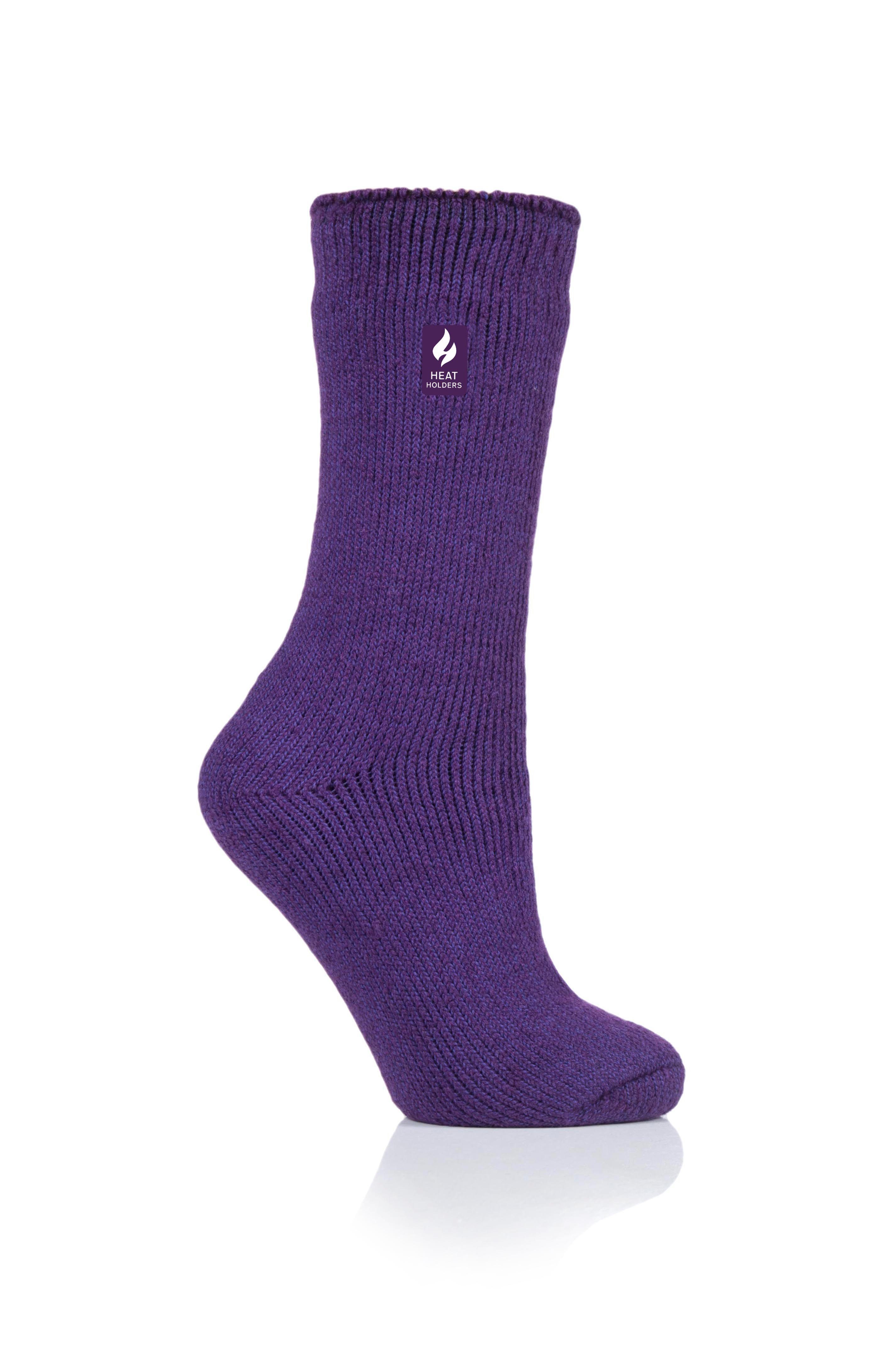 37-42 Baumwolle Damen 7x wärmer Purple als Thermosocken Holders Größe Original Heat