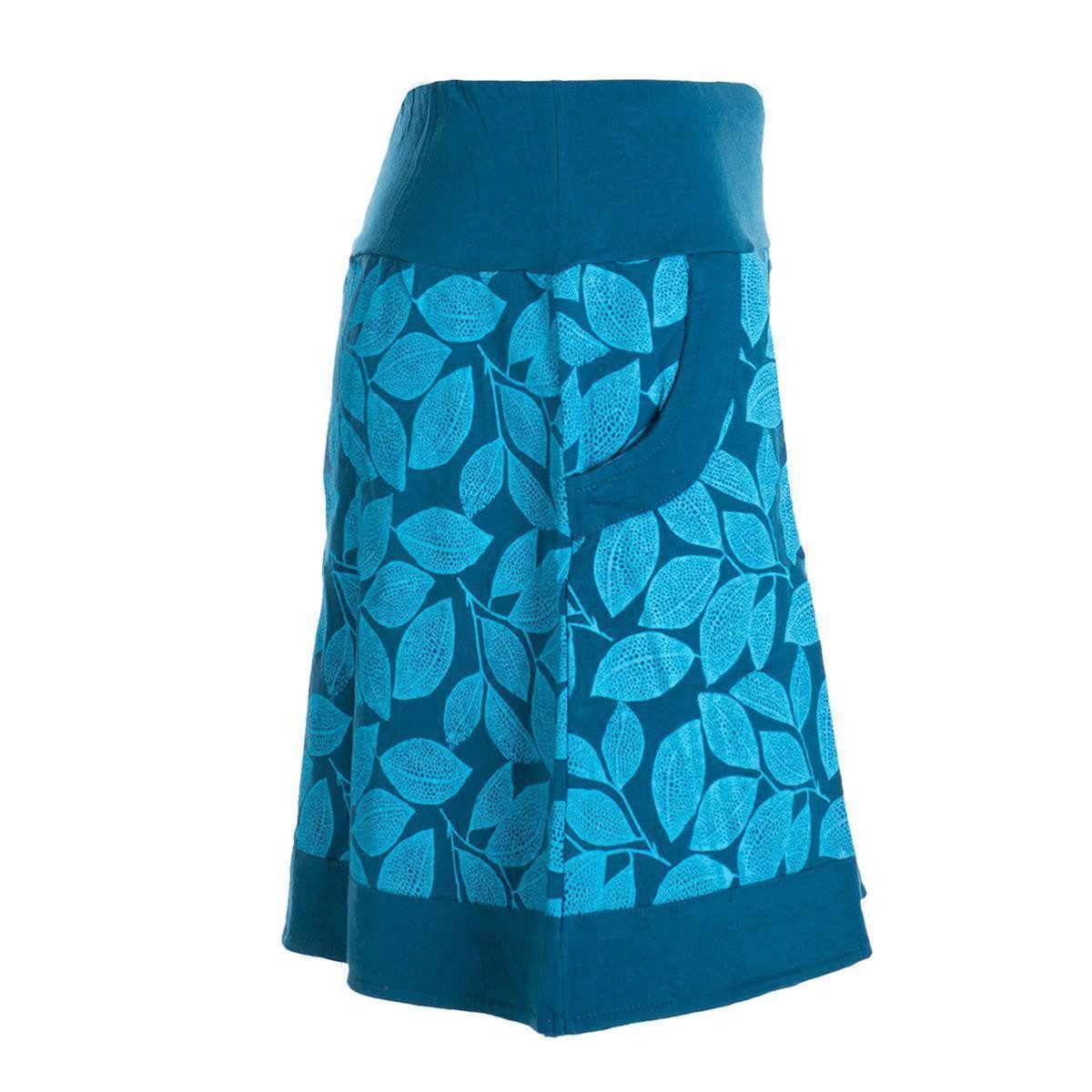 Vishes Minirock Kurzer Rock Damen Elfen Mini-Rock Blätter-Röcke florales Muster Hippie Style