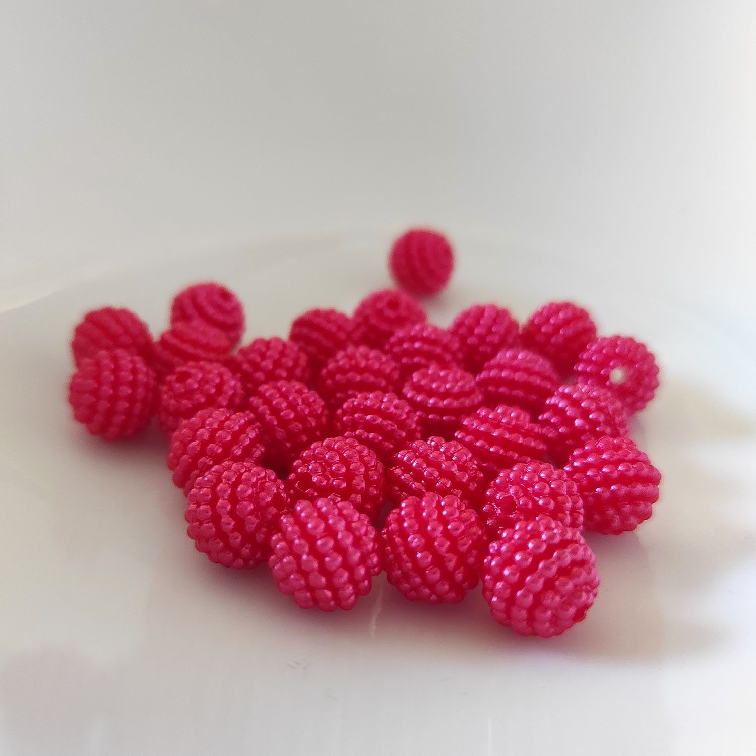 Kopper-24 Bastelperlen Bubble Perlen rund aus Acryl, 10 mm, 30 Stück, Rot