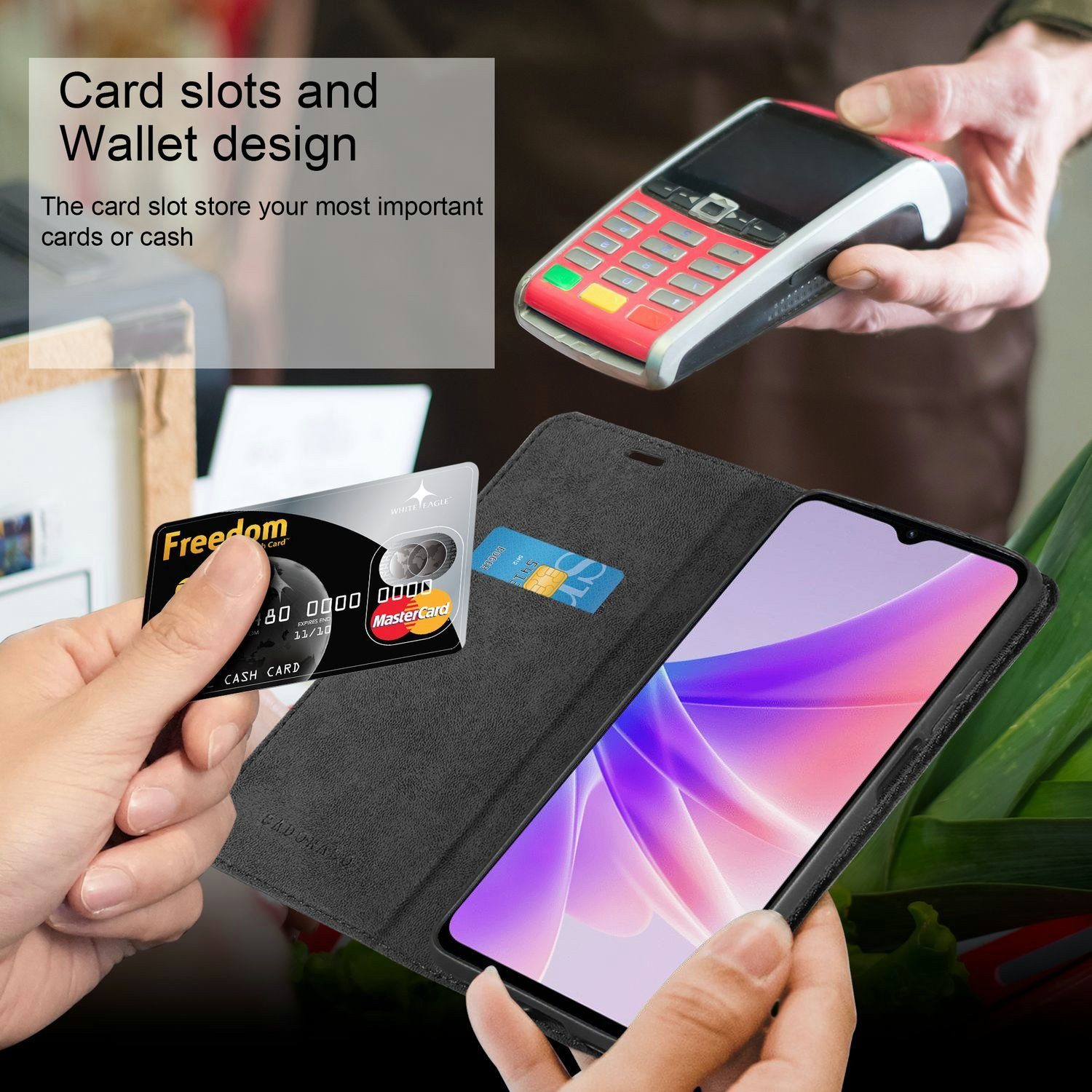 Cadorabo Handyhülle für Samsung Galaxy S23 PLUS Hülle Samsung Galaxy S23 PLUS, Hülle Schutzhülle mit Standfunktion, Magnetverschluss und Kartenfach