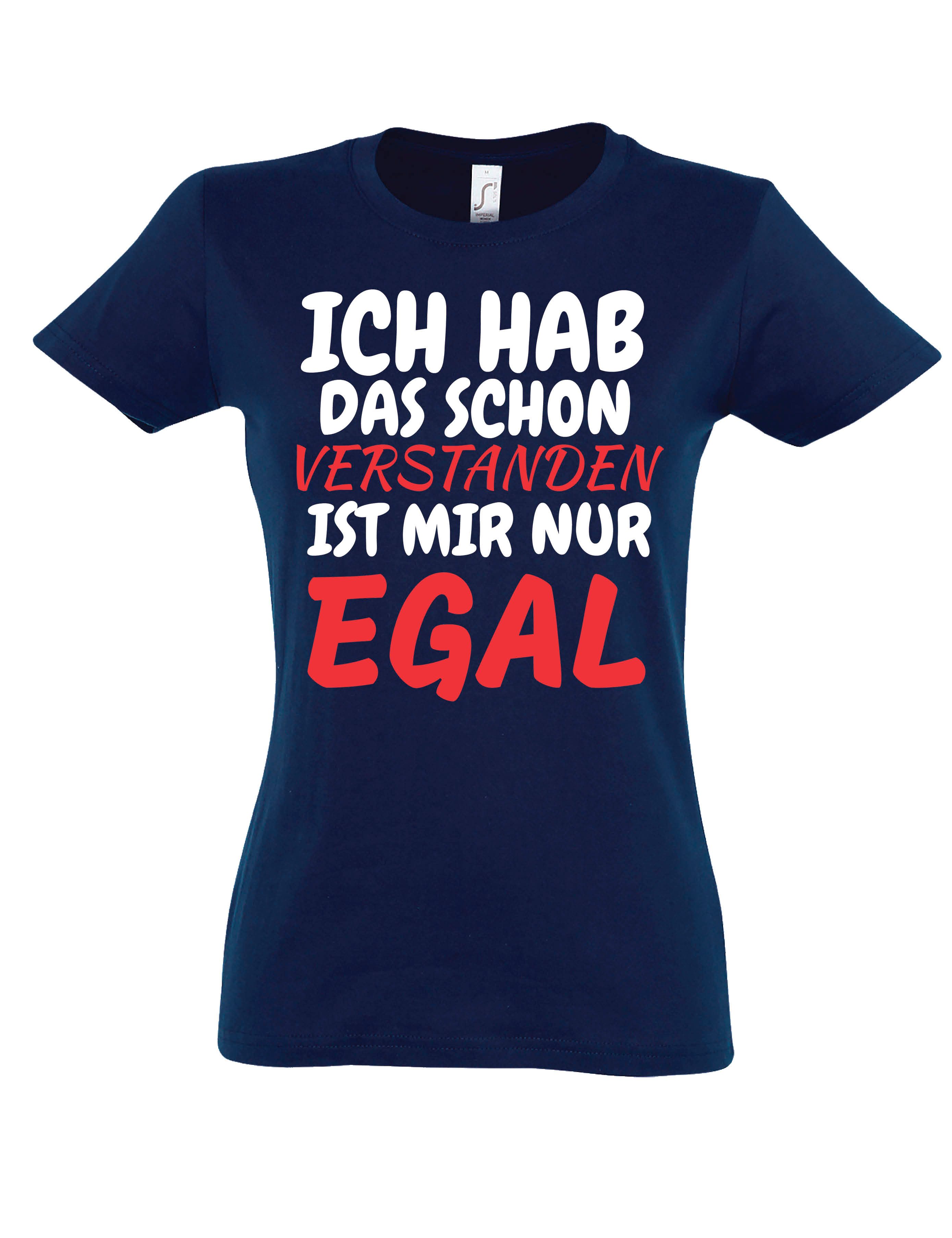 Print-Shirt Verstanden Egal Damen T-Shirt mit lustigen Spruch Statement Geschenk