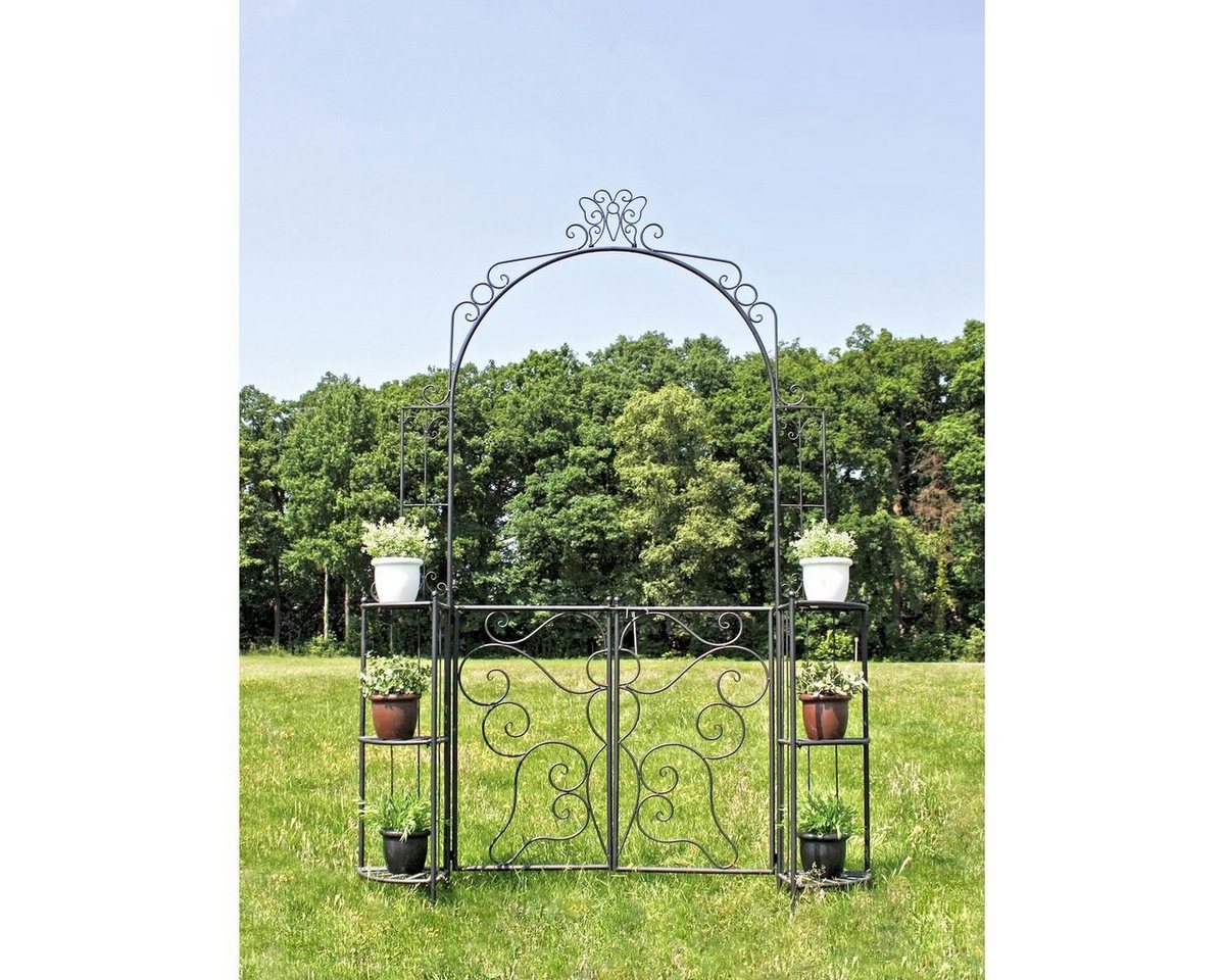 Thumbnail - Gravidus Rosenbogen Rosenbogen Gartenpforte Gartentor Rankhilfe mit Pforte und Eckregalen