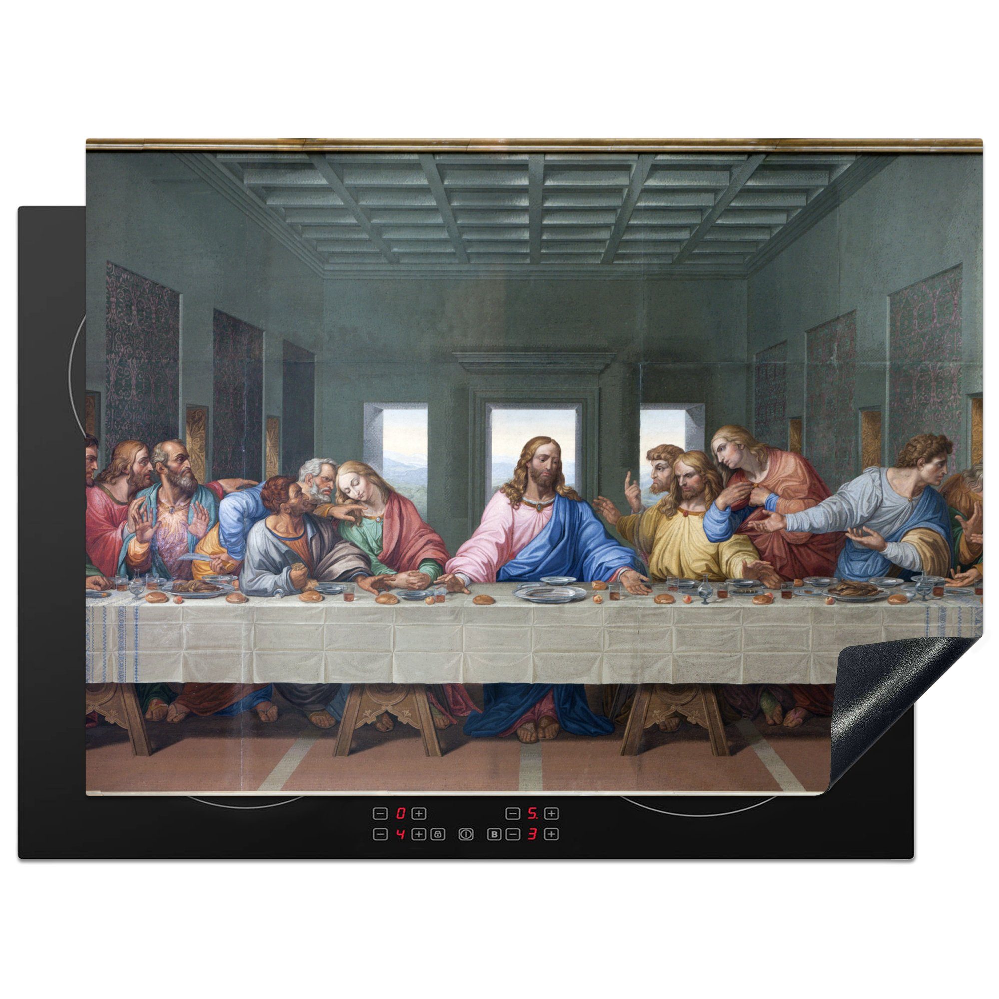 MuchoWow Herdblende-/Abdeckplatte Das letzte Abendmahl - Leonardo da Vinci, Vinyl, (1 tlg), 70x52 cm, Mobile Arbeitsfläche nutzbar, Ceranfeldabdeckung